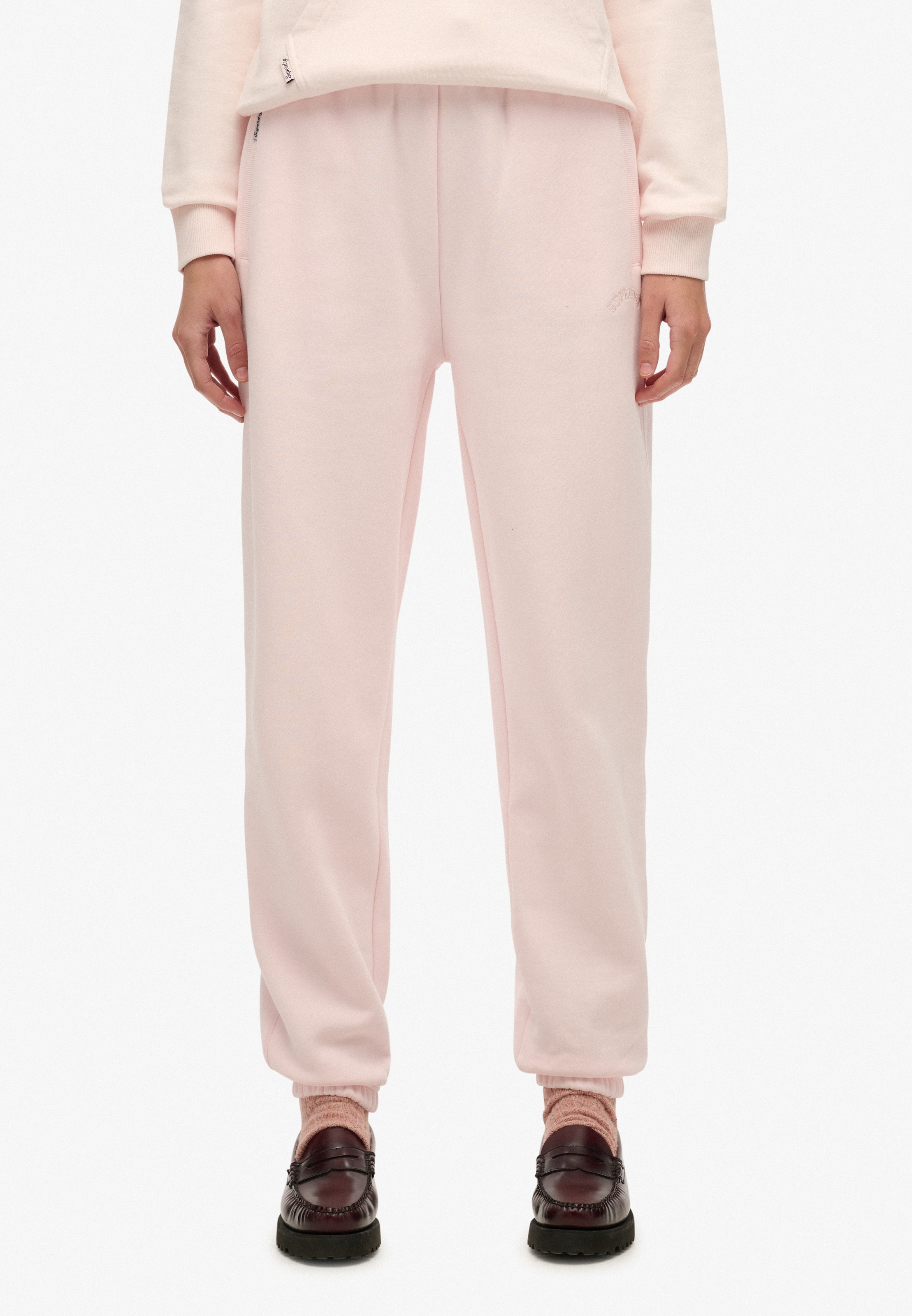 Image of Superdry Sweathose "ESSENTIAL LOGO JOGGER HB" aus Baumwollmischung, lange Passform, mit Kordel und Gummizug