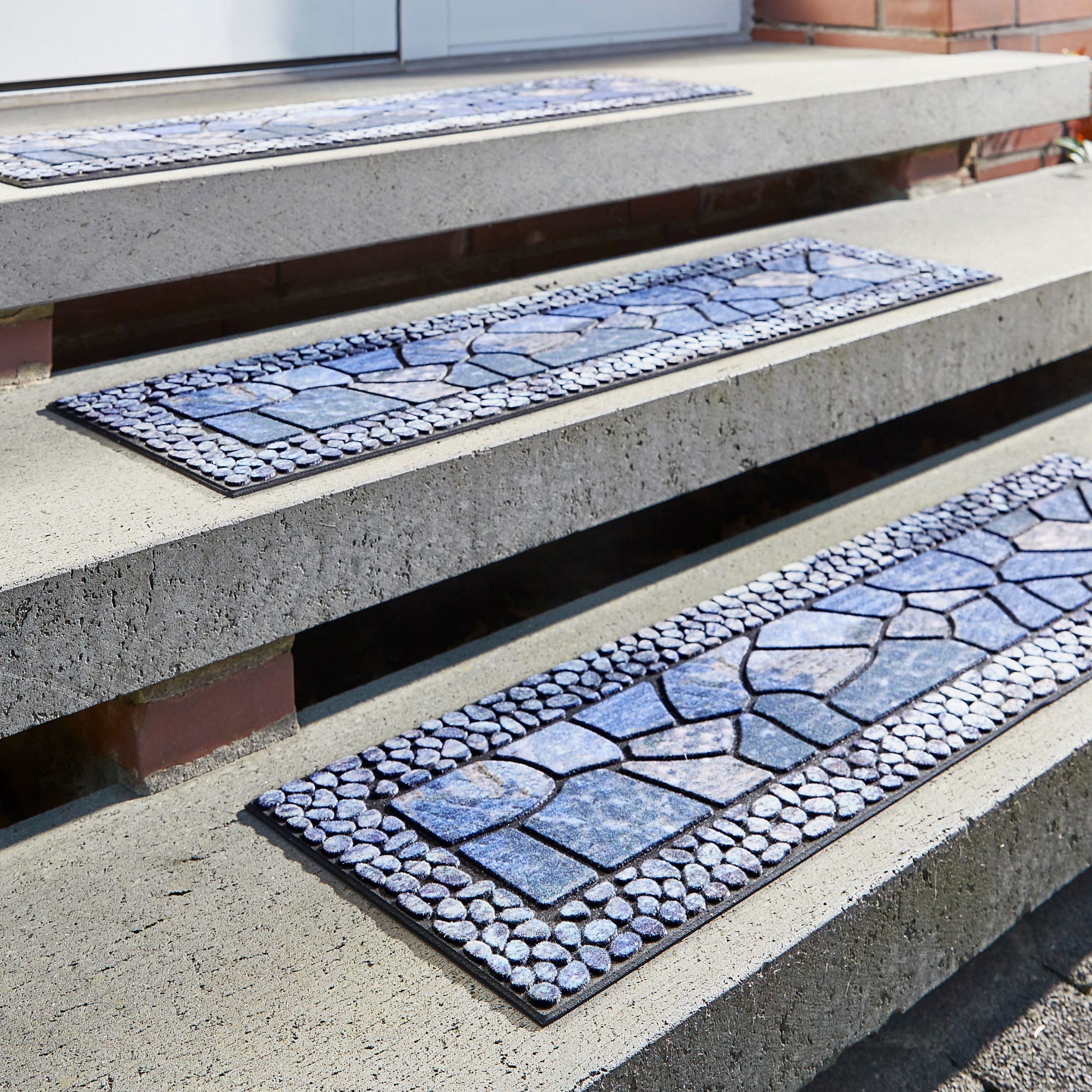 Andiamo Tapis de marche »Outdoor, 2er Set« Rectangulaire 6 mm Höhe Outdoor-Stufenmatten, Stein Motiv, Gartenbereich, Aussenbereich