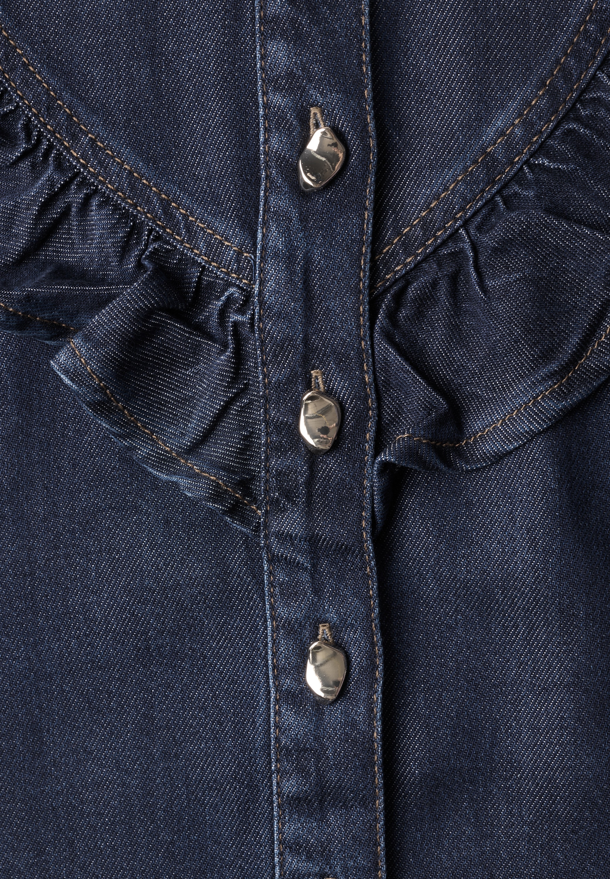 STREET ONE Jeansbluse 3/4-Arm mit Rüschen-Details
