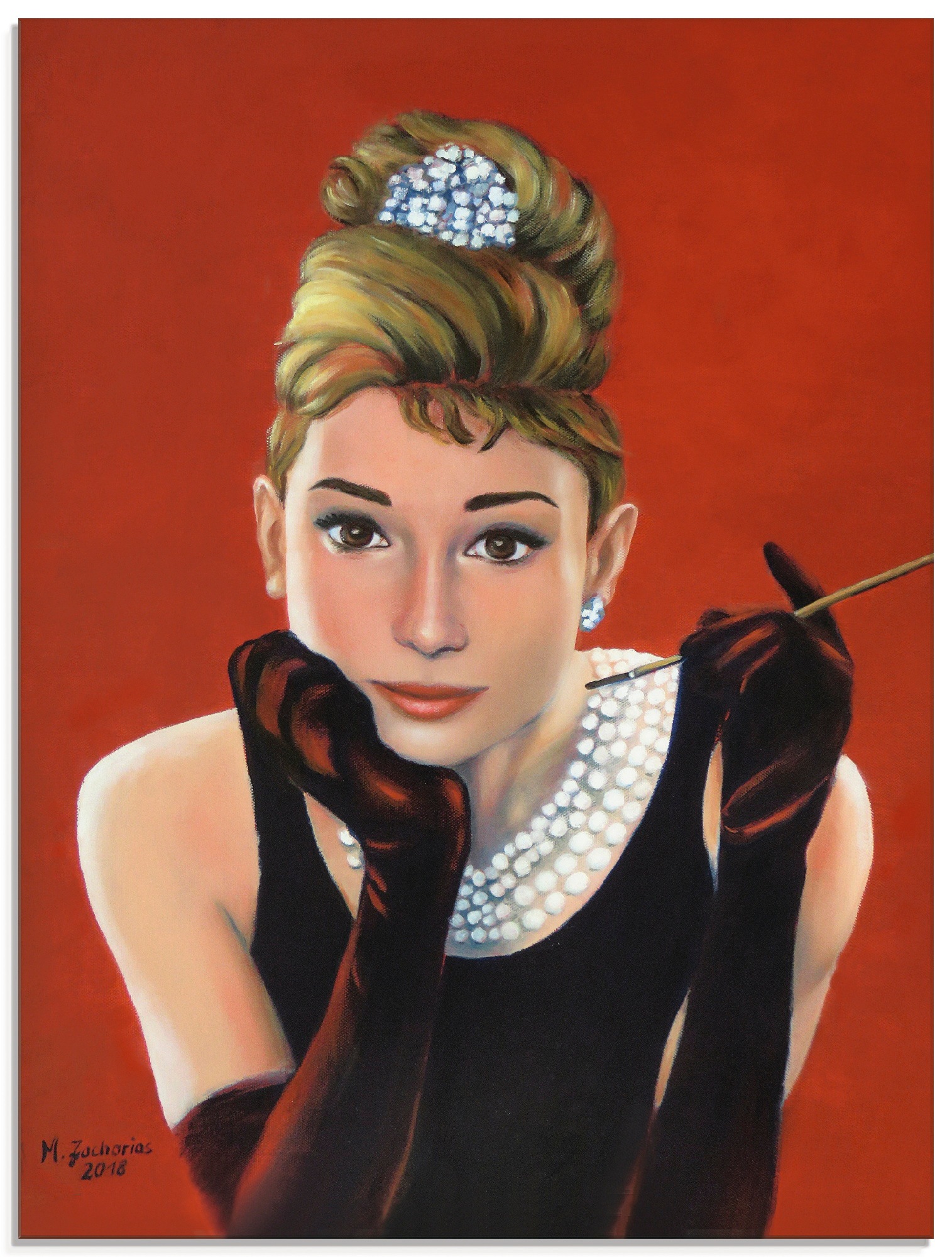 Image of Artland Glasbild »Audrey Hepburn Porträt«, Stars, (1 St.) bei Ackermann Versand Schweiz