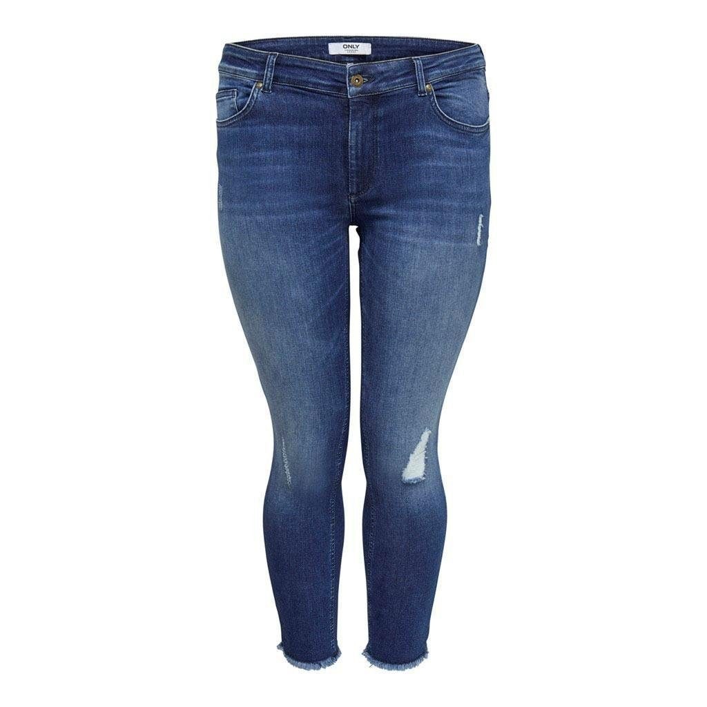 ONLY CARMAKOMA Skinny-fit-Jeans »Willy«, mit Fransensaum günstig ...