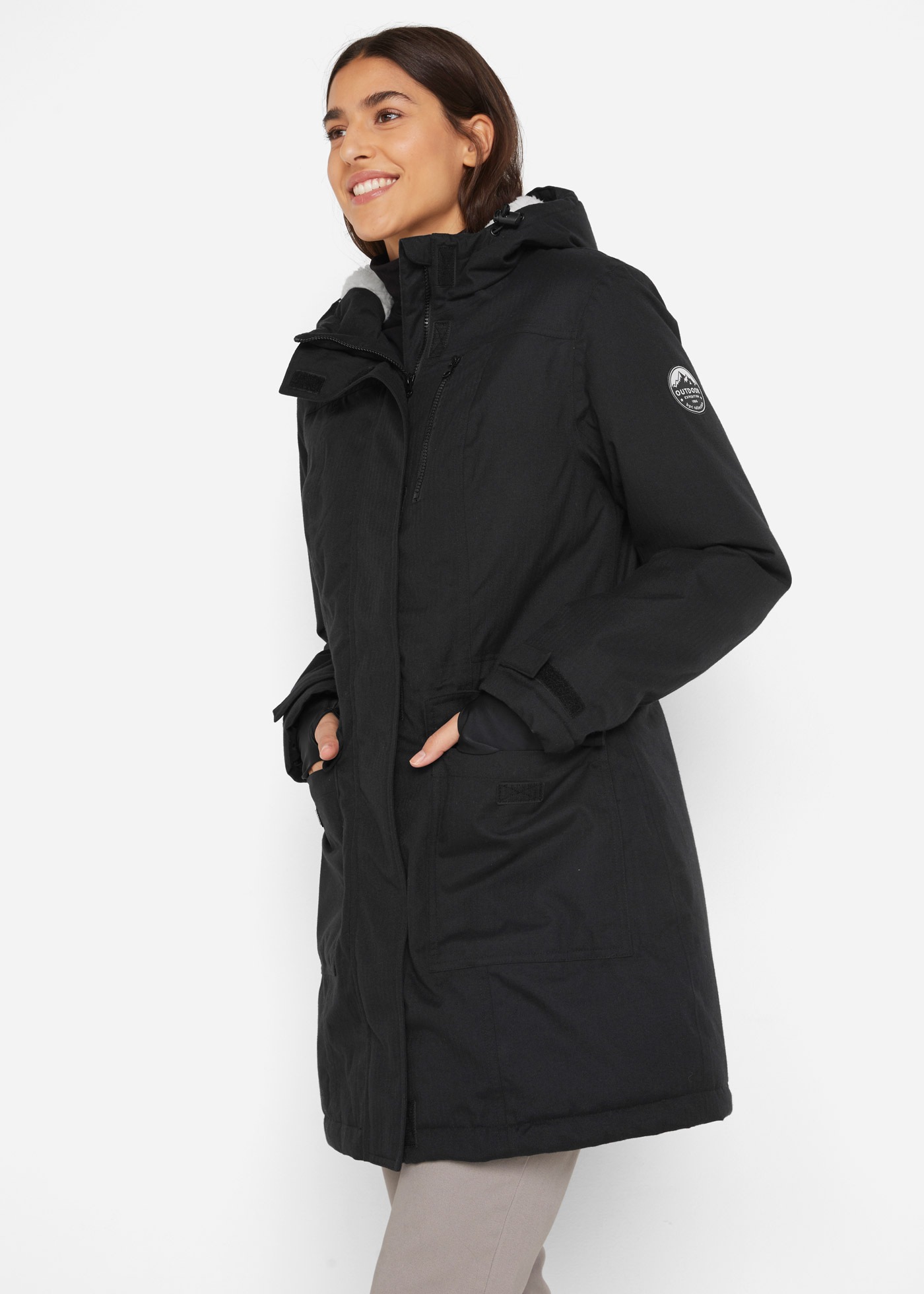 Image of bonprix Funktionsparka "wasserdichte Funktions-Parka mit Teddyfleece in der Kapuze" mit Kapuze mit Teddyfleece, mit Kapuze, wasserdicht, lässig geschnitten