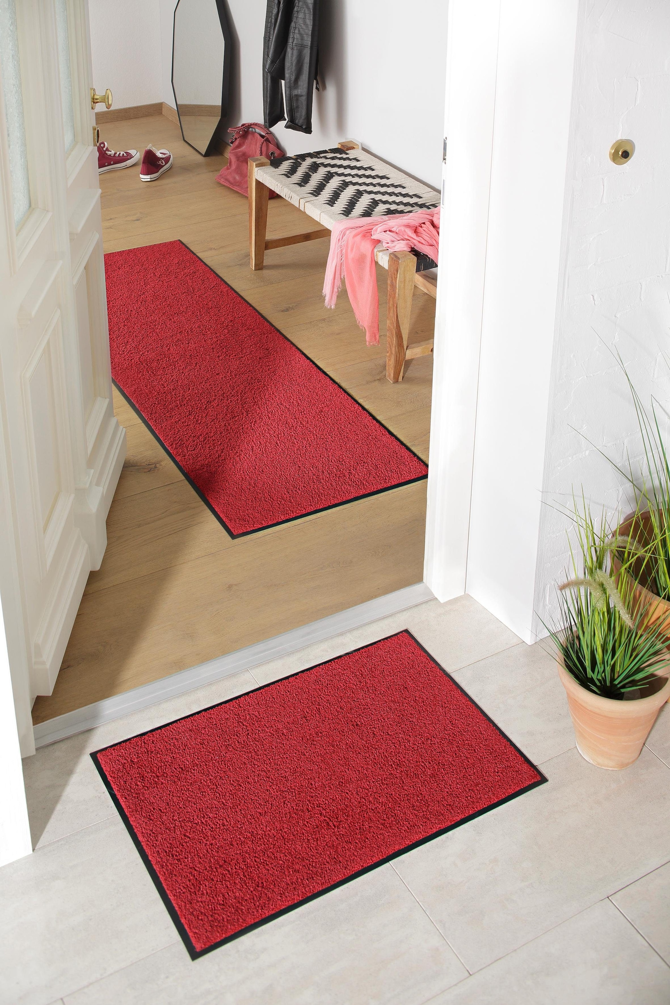 my home Fussmatte »Lavea«, rechteckig, 9 mm Höhe, Schmutzfangmatte, Uni-Farben, In- und Outdoor-Teppich, waschbar