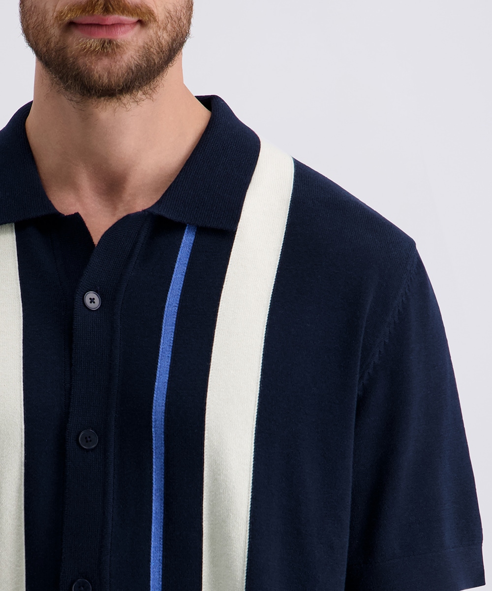 Image of Pierre Cardin Poloshirt mit durchgehender Knopfleiste