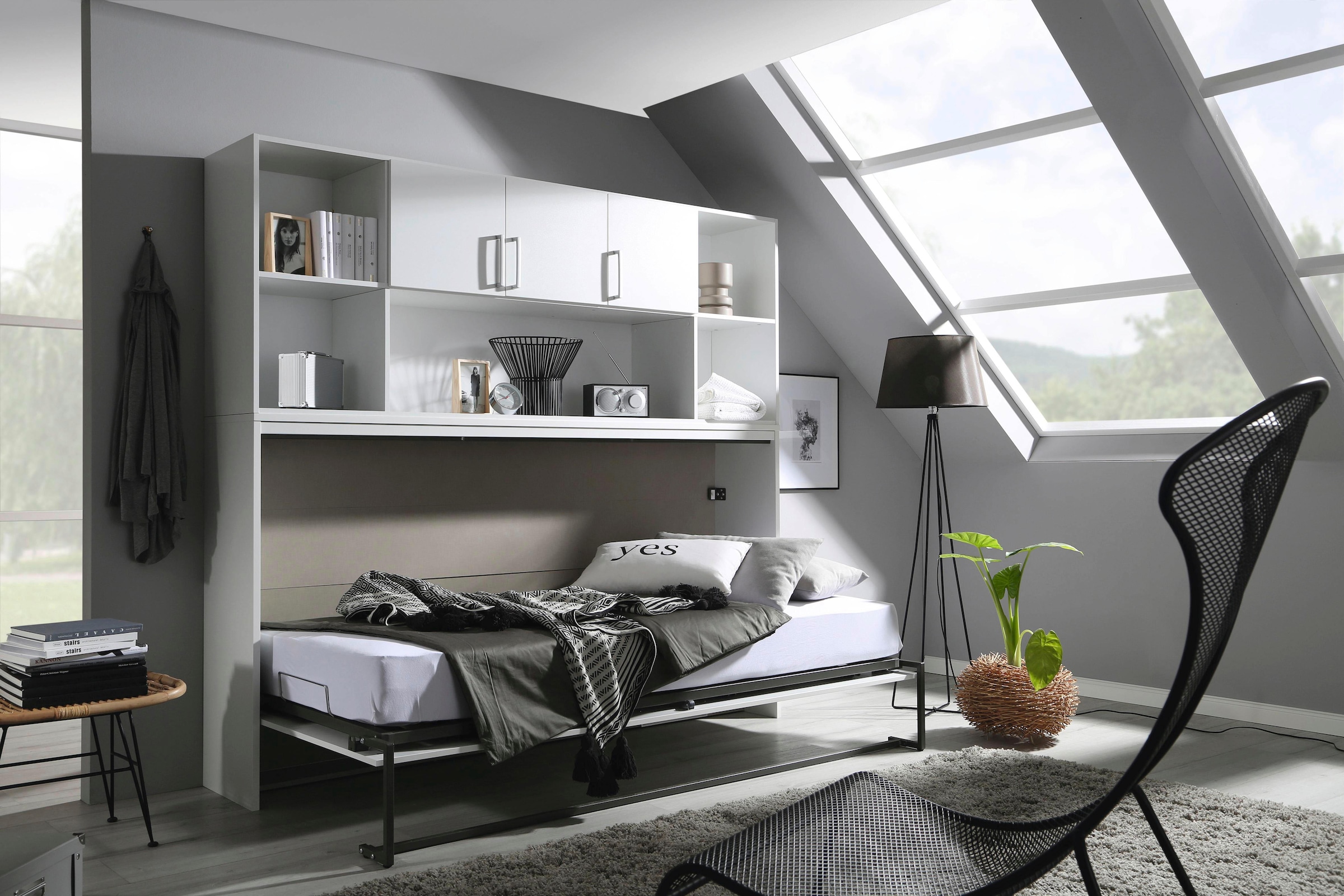 rauch Schrankbett »Bett Einzelbett Klappbett Gästebett Ausziehbett ALBERO« inklusive Lattenrost, Grösse: 90x200 cm,  besonders platzsparend, ausziehbar mit Metallfixierung MADE IN GERMANY