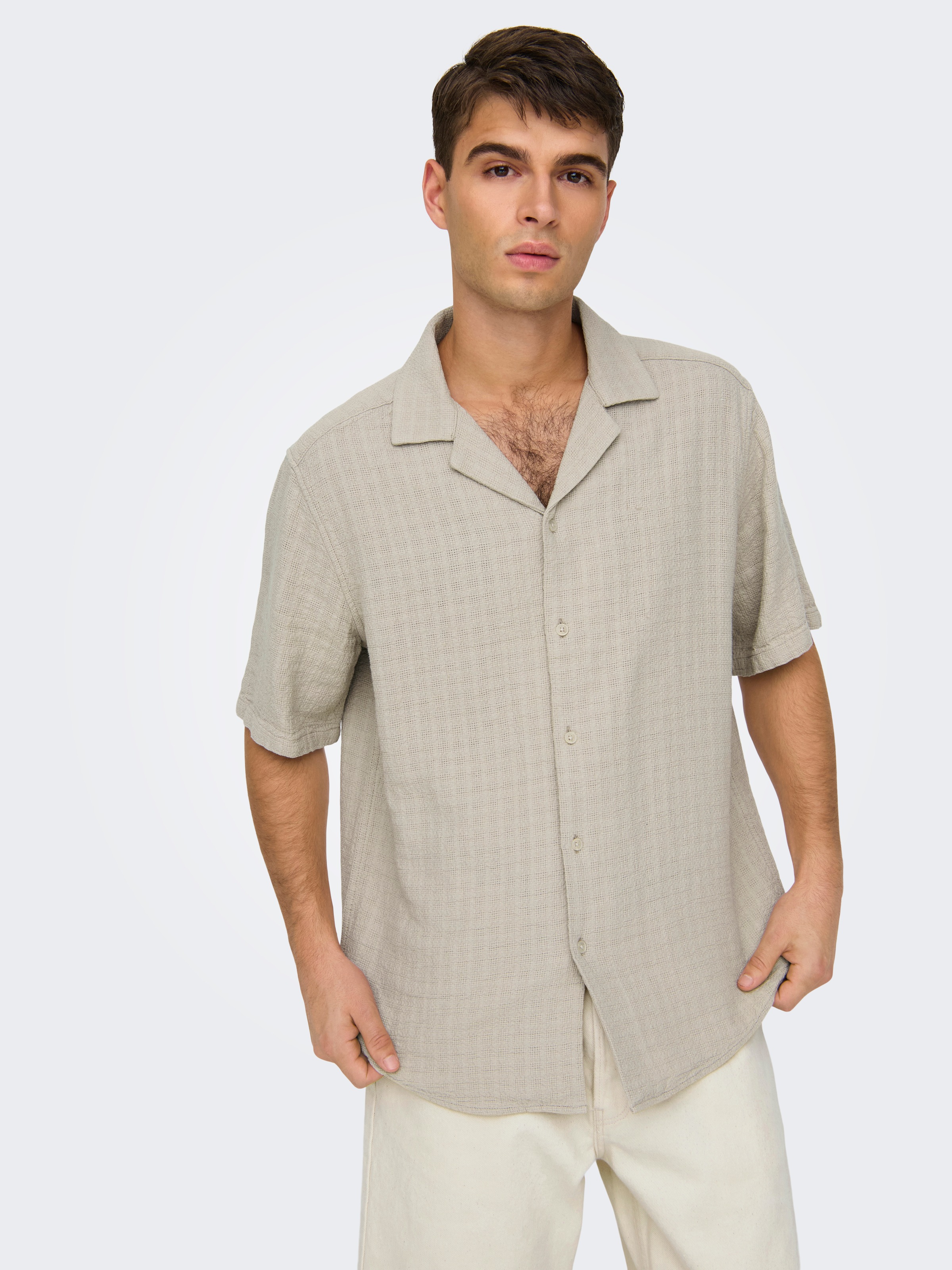 ONLY & SONS Chemise à manches courtes »ONSLATHAM RLXSS RESORT LINEN STRUC 0257«
