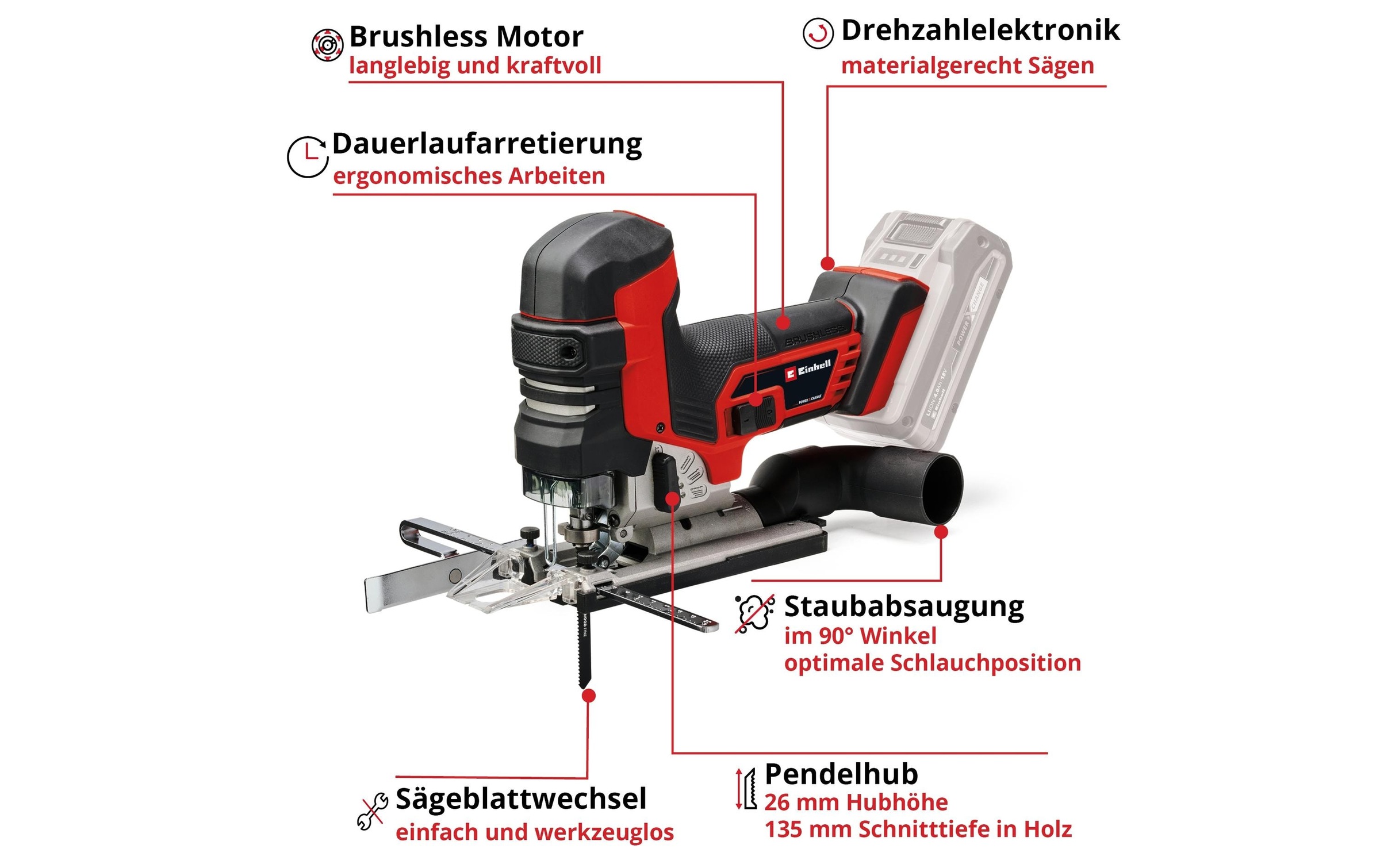 Einhell Akku-Stichsäge »TP-JST 18/135 Li BL – Solo«