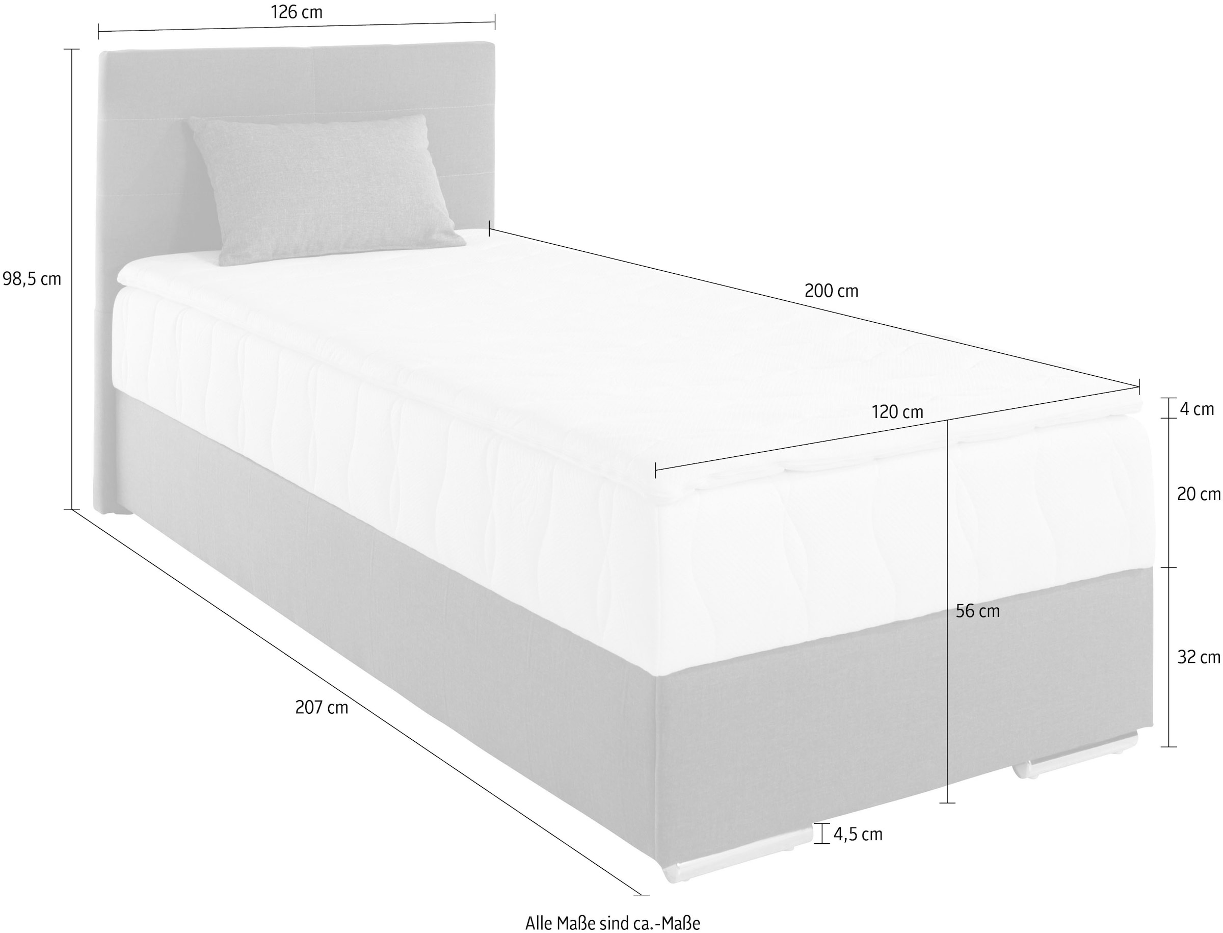 COTTA Boxbett »Tom«, mit Bettkasten, Topper und Zierkissen