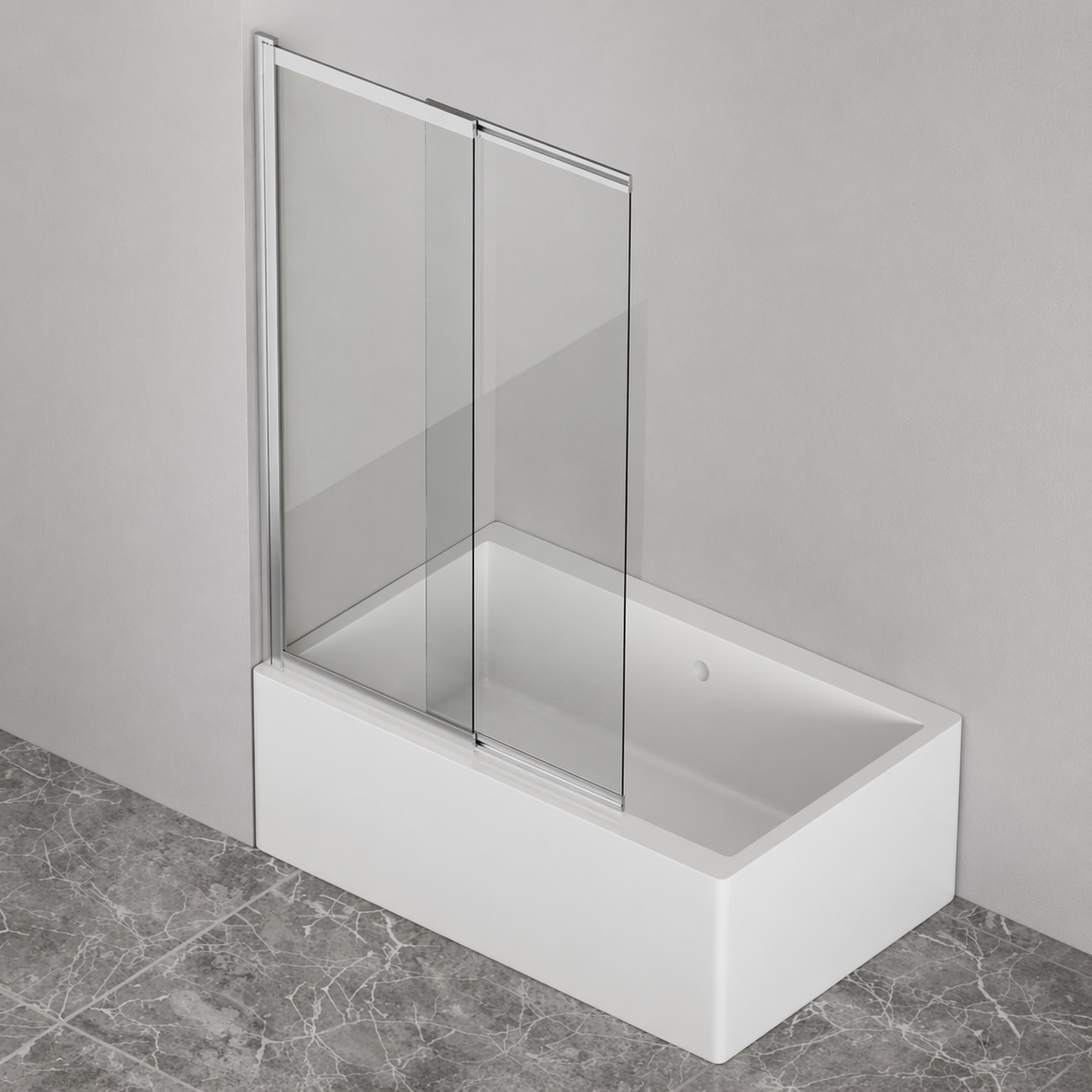 Image of welltime Badewannenaufsatz "Slider" 2 Stk. tlg. Duschwand zum Zusammenschieben UND an die Wand klappen