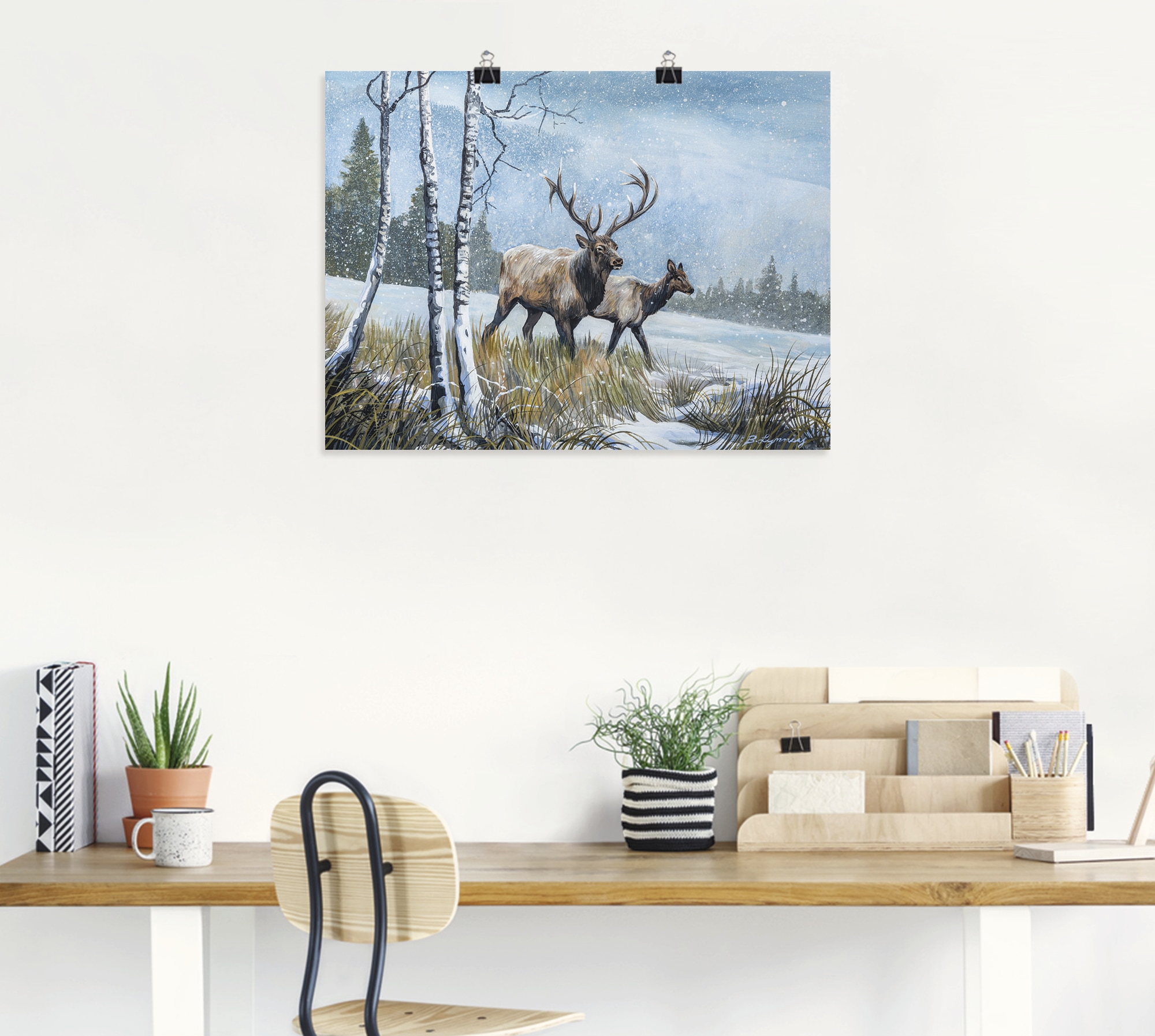 Artland Poster »Hirsch Reise IV«, Wildtiere, (1 St.), als Alubild, Leinwandbild, Wandaufkleber oder Poster in versch. Grössen