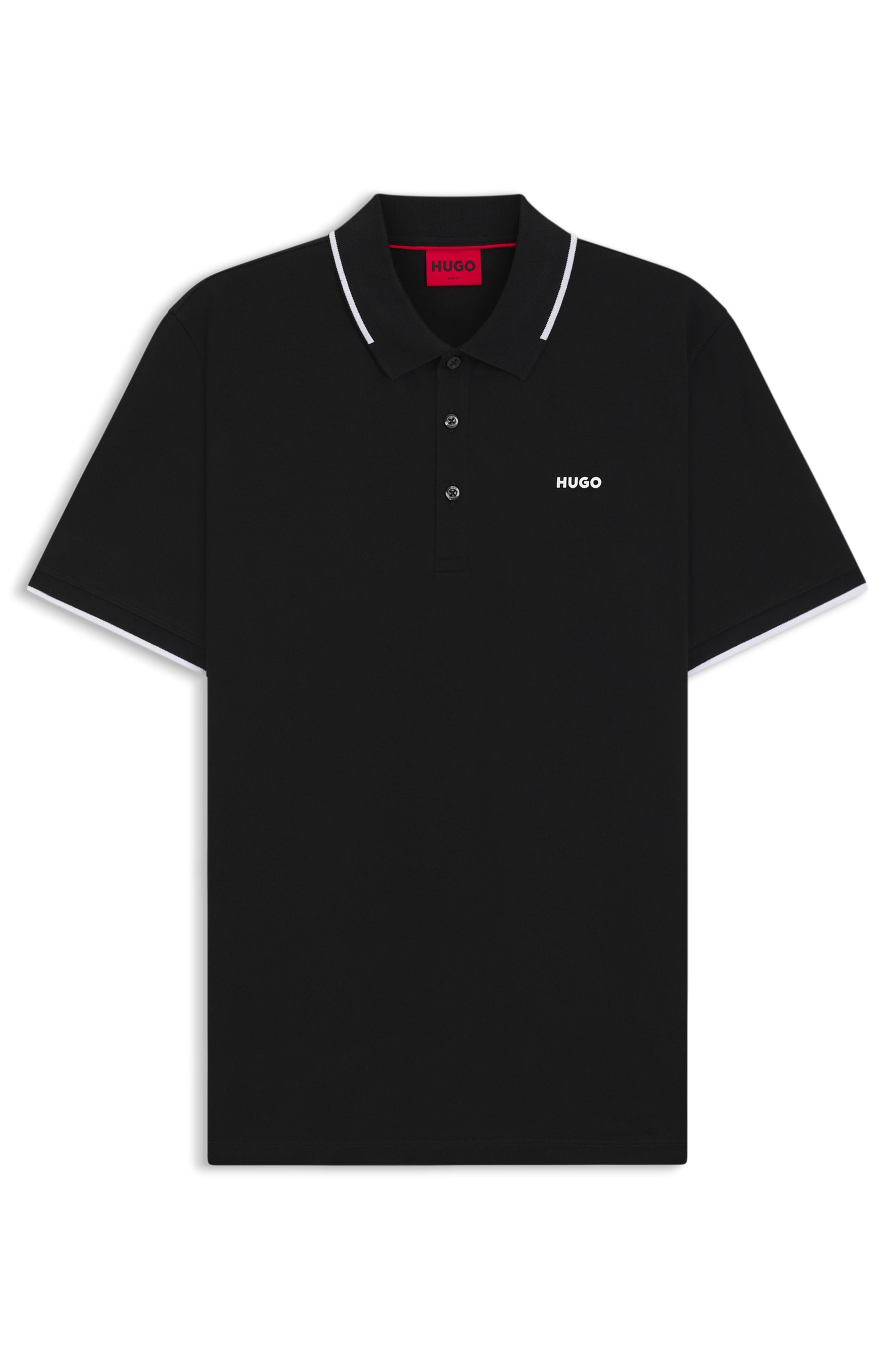 HUGO Polo »Dinoso« col avec bande contrastée, slim fit, impression logo