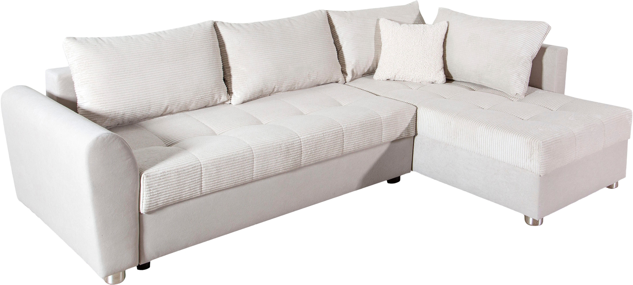 COLLECTION AB Ecksofa »Jana XL L-Form, B: 250 cm« Schlaffunktion, Bettkasten & 1 Zierkissen, Federkern