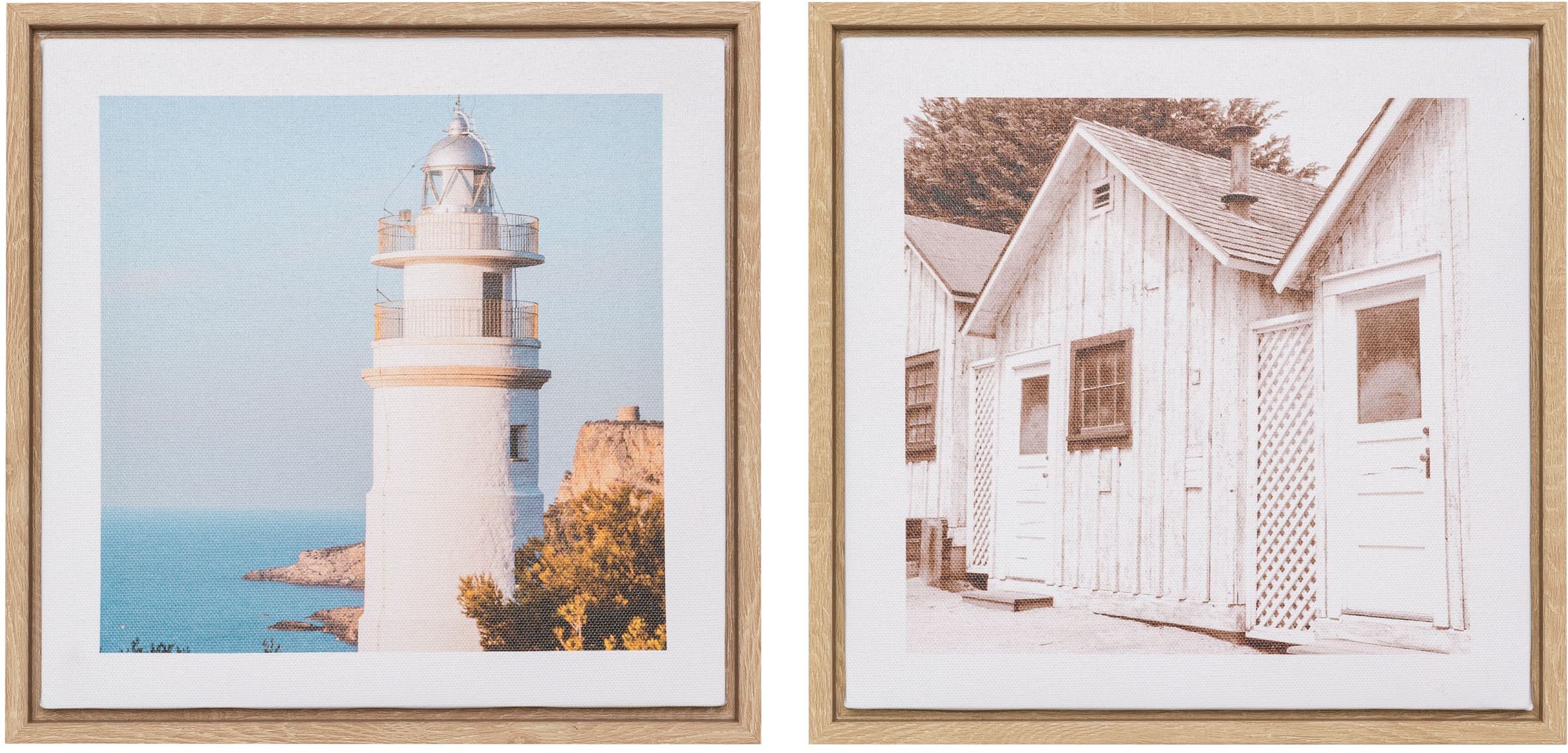 Image of Creativ home Bild mit Rahmen "Deko-Bild Sights" 2 Stk. tlg. mit schönen Motiven