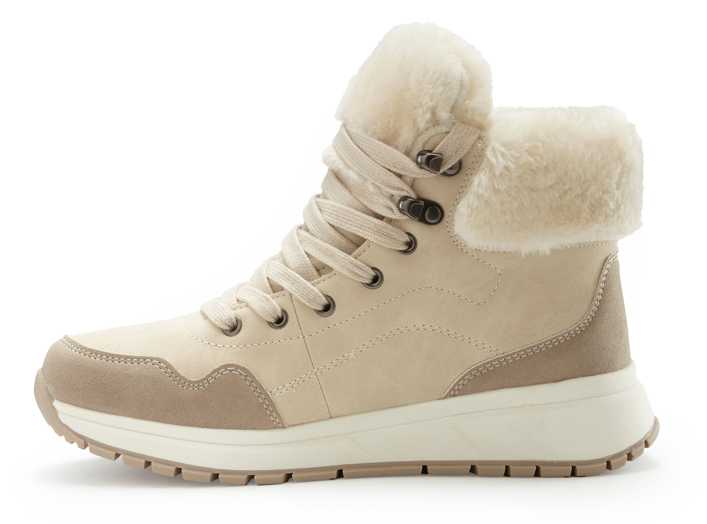 LASCANA Bottes d'hiver »High Top Sneaker, Schnürschuh, Boots, Stiefelette«  aus wasserabweisendem Material mit Warmfutter VEGAN