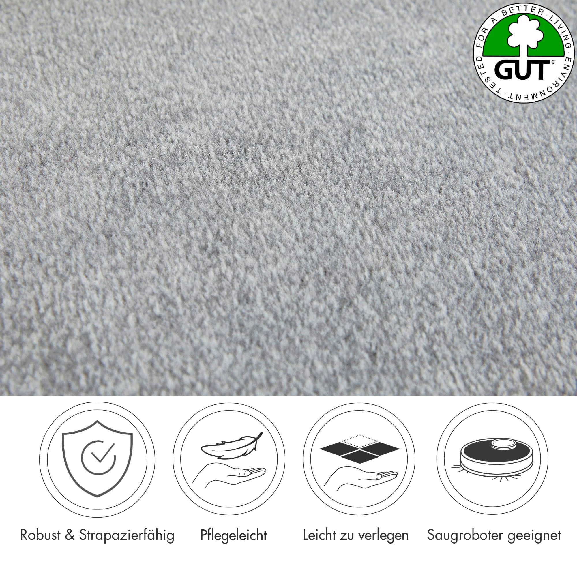 Andiamo Teppichboden »Catania, Velours, Made in Belgium« rechteckig 7,5 mm Höhe meliert, Breite 400 cm oder 500 cm, strapazierfähig & pflegeleicht