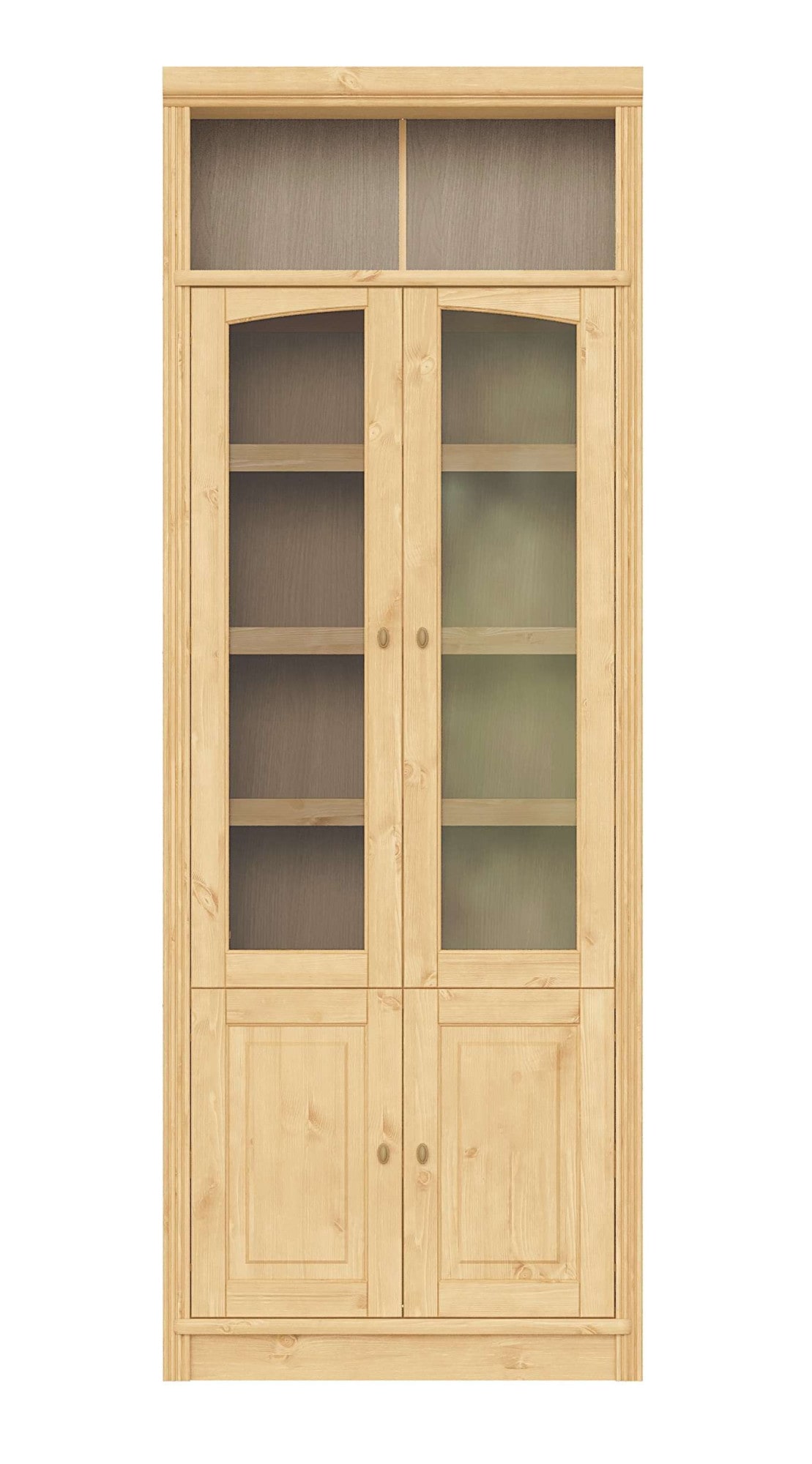 GOODproduct Vitrines »Soeren Regal mit 2 Glastüren und 2 Holztüren, B/TH: 80/29/220 cm« Kiefer FSC®-zertifiziert, 1 offenes Fach, 6 Fächer hinter den Türen