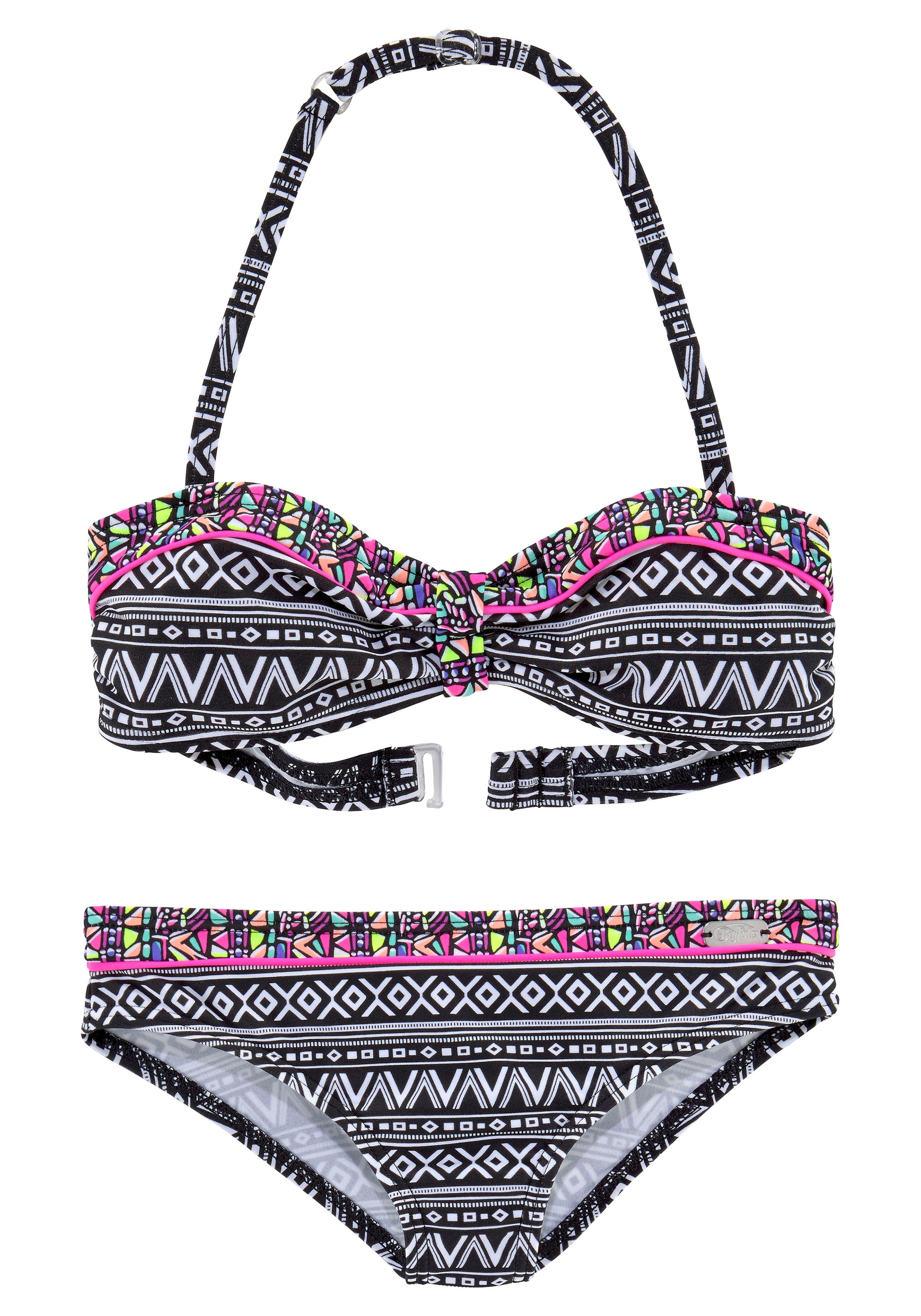 ✌ Buffalo mit Bandeau-Bikini, en Acheter Kontrastdetails Ethnodruck und ligne