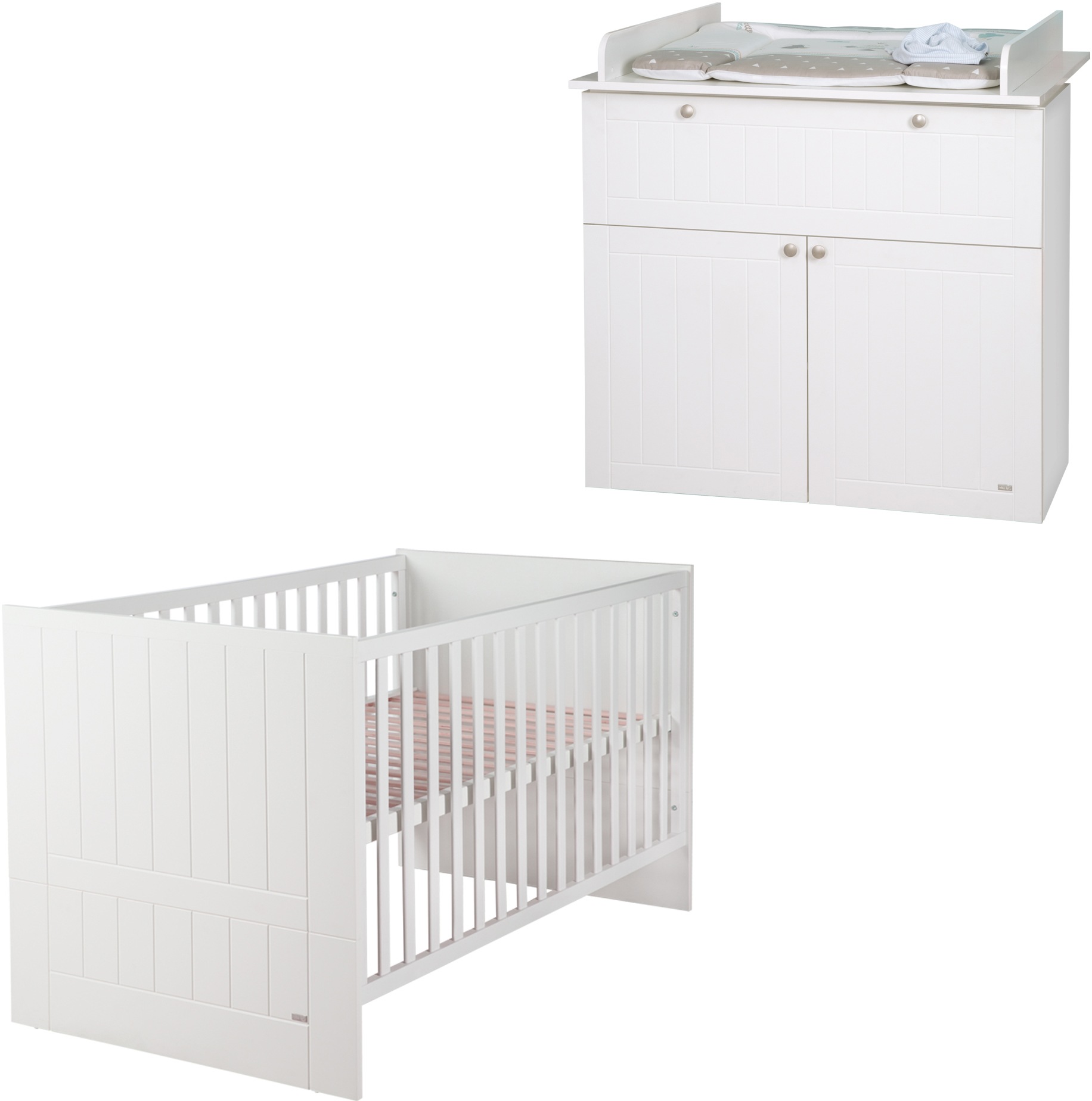 Image of roba® Babymöbel-Set »Mia«, (Spar-Set, 2 St., Kinderbett, Wickelkommode), mit Kinderbett und Wickelkommode bei Ackermann Versand Schweiz