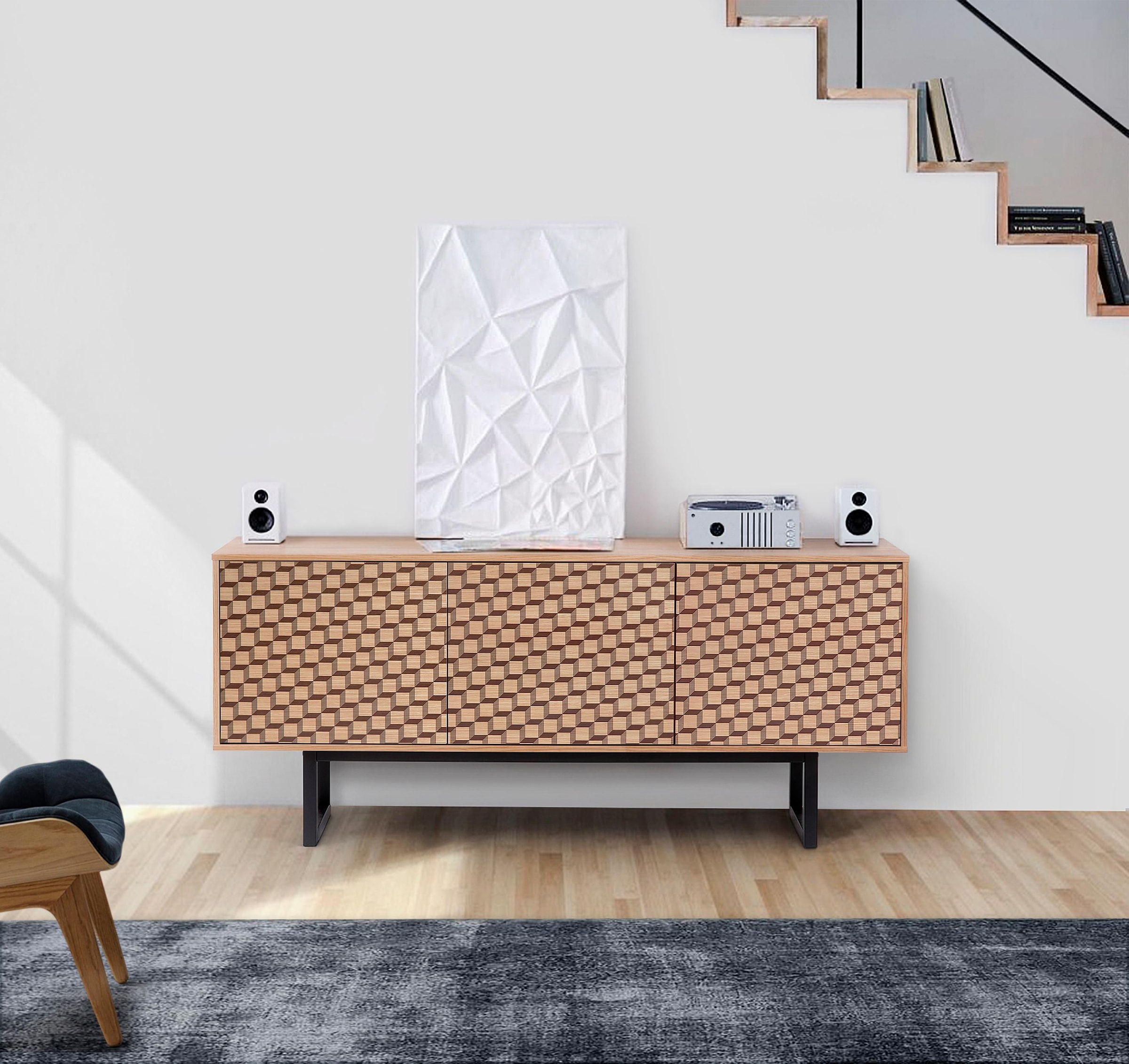 Image of Woodman Sideboard »Millie«, Breite 175 cm, mit besonderem Print, mit Push-to open Funktion bei Ackermann Versand Schweiz