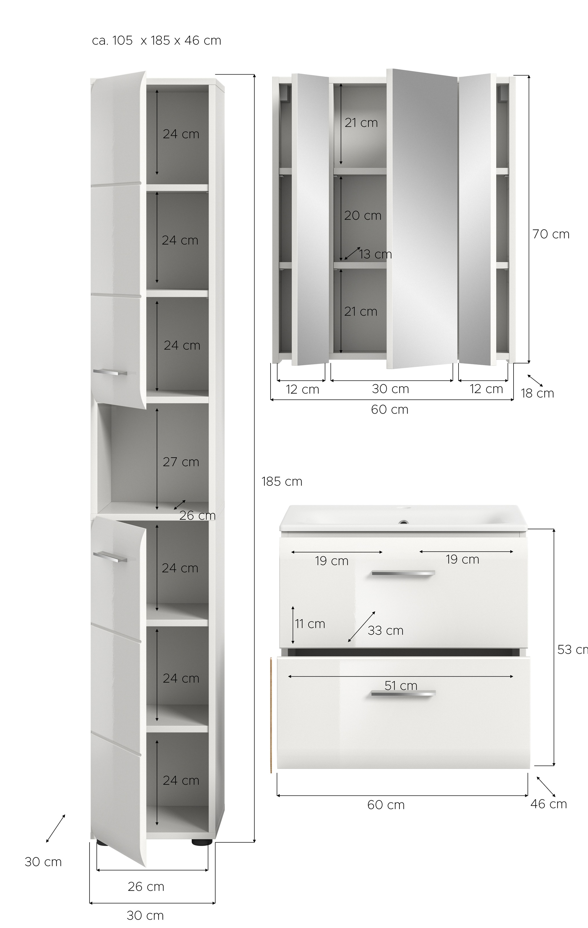INOSIGN Ensemble de salle de bains Set, 4 cuis tlg.