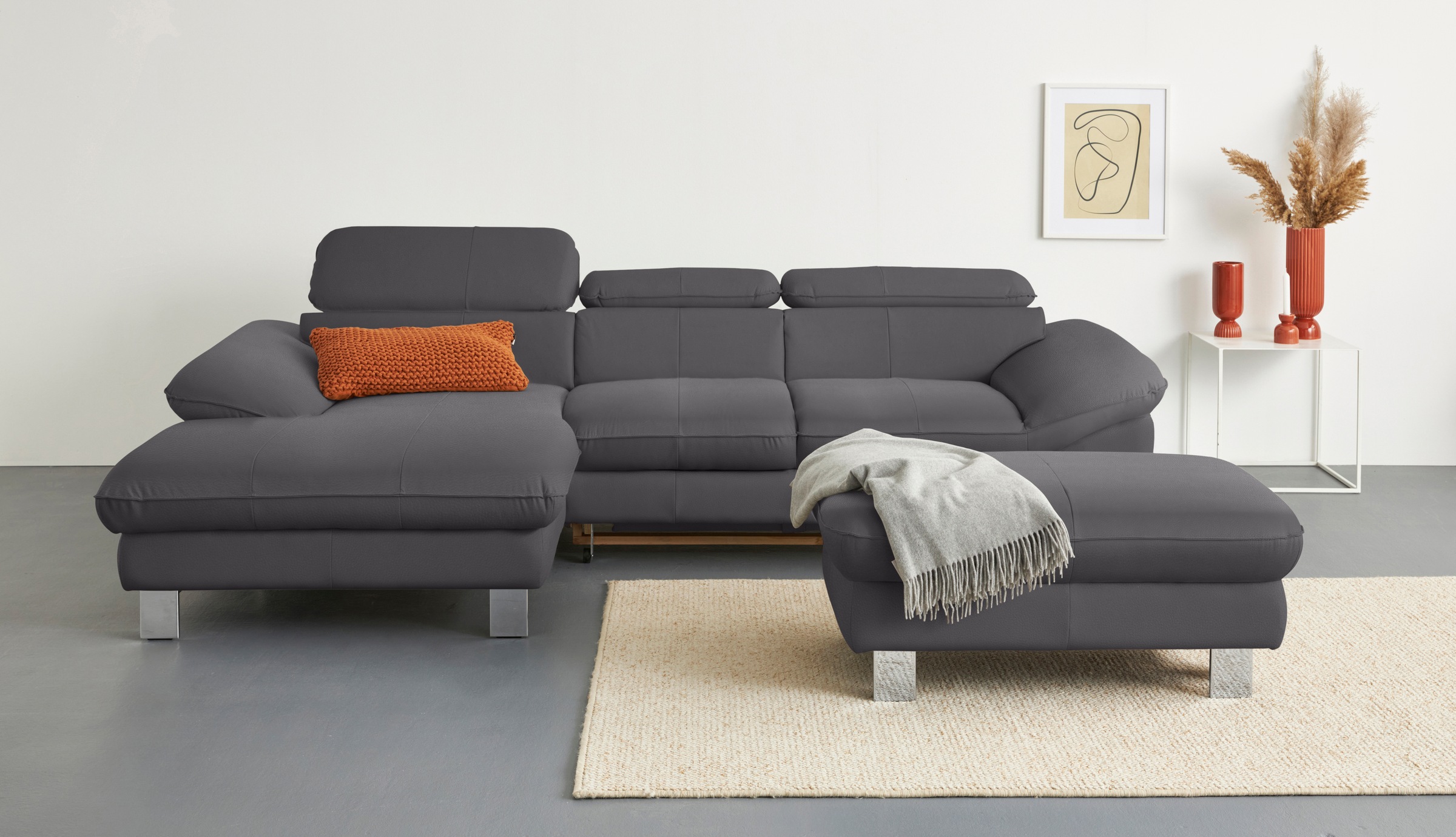 COTTA Ecksofa Driver, mit Kopfteilverstellung, wahlweise mit Bettfunktion