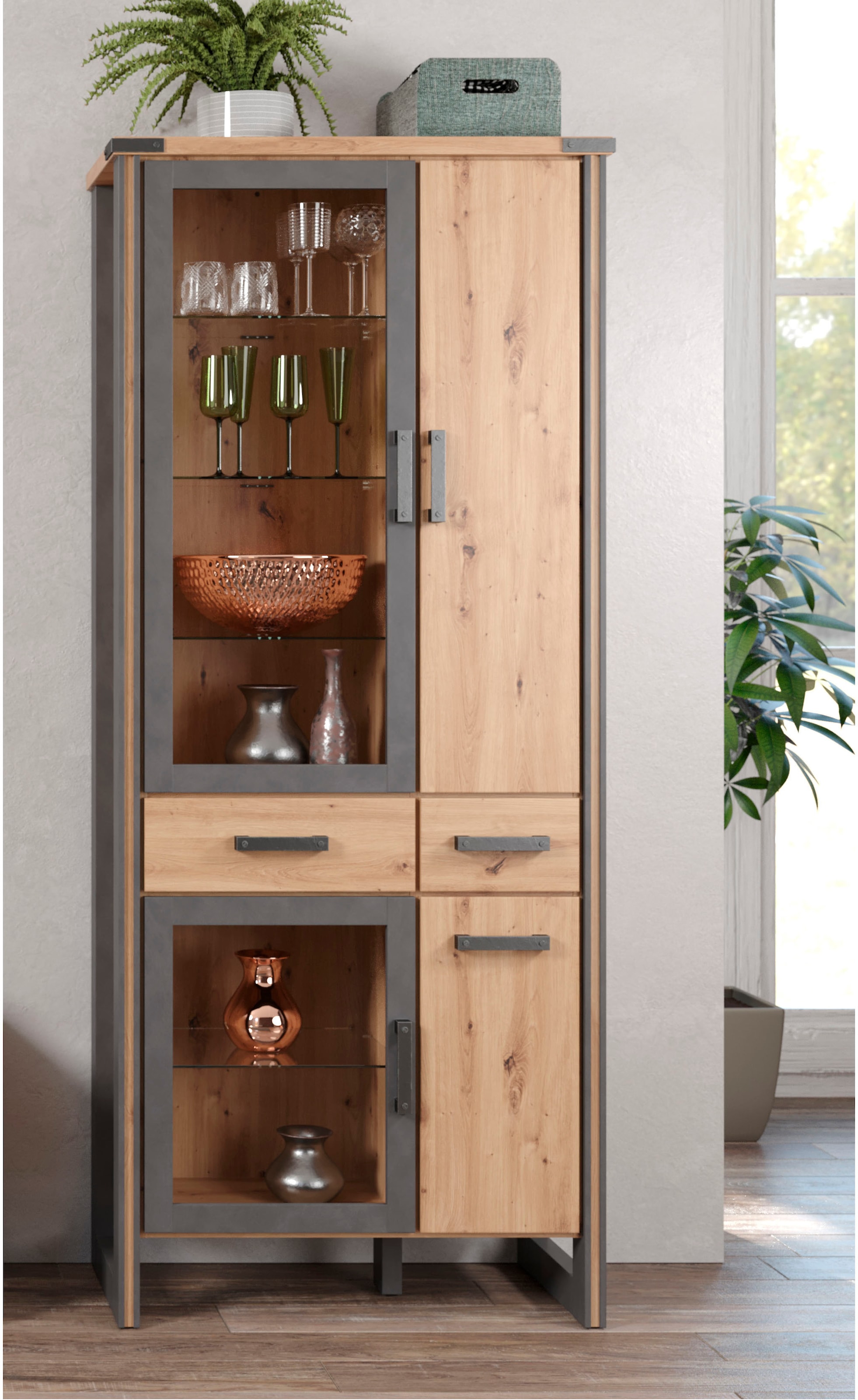 Home affaire Vitrine de rangement »Mia« 1 cuis tlg. Modernes Design