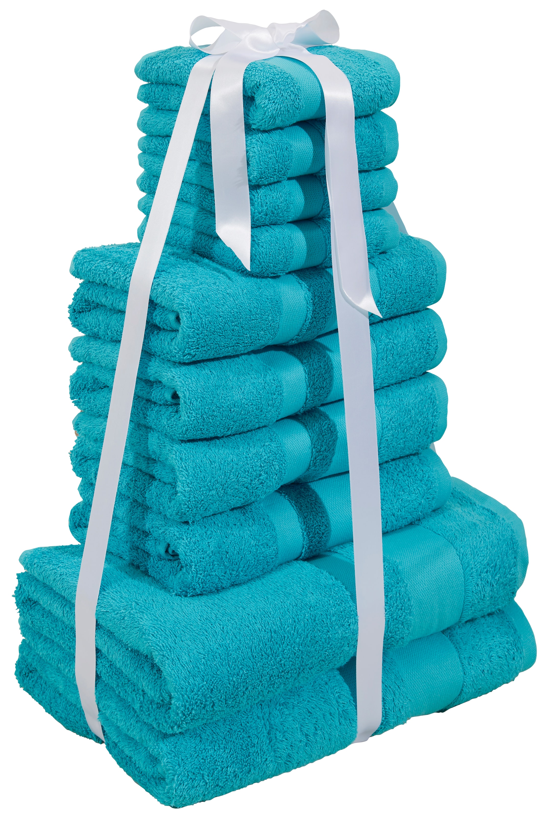 my home Handtuch Set »Vanessa, 10-tlg Handtuch-Set, in Standard- und Premium-Qualität, weich«, Set, 10 tlg., Walkfrottee, 100% Baumwolle, Duschtücher, Handtücher, Gästetücher, mit Bordüre