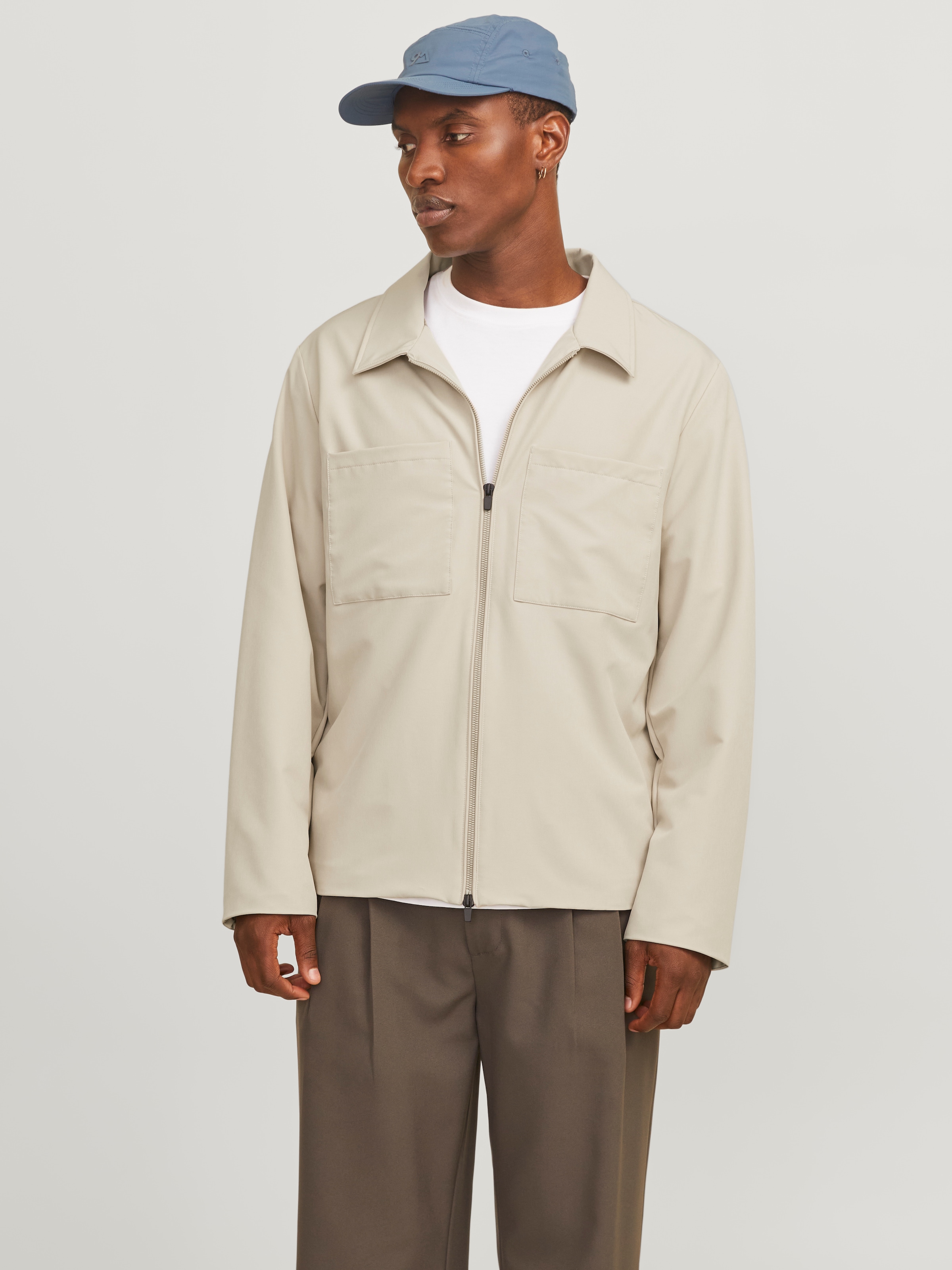 Image of Jack & Jones Hemdjacke "JJEPERFECT SHACKET SN" ohne Kapuze mit Brusttaschen