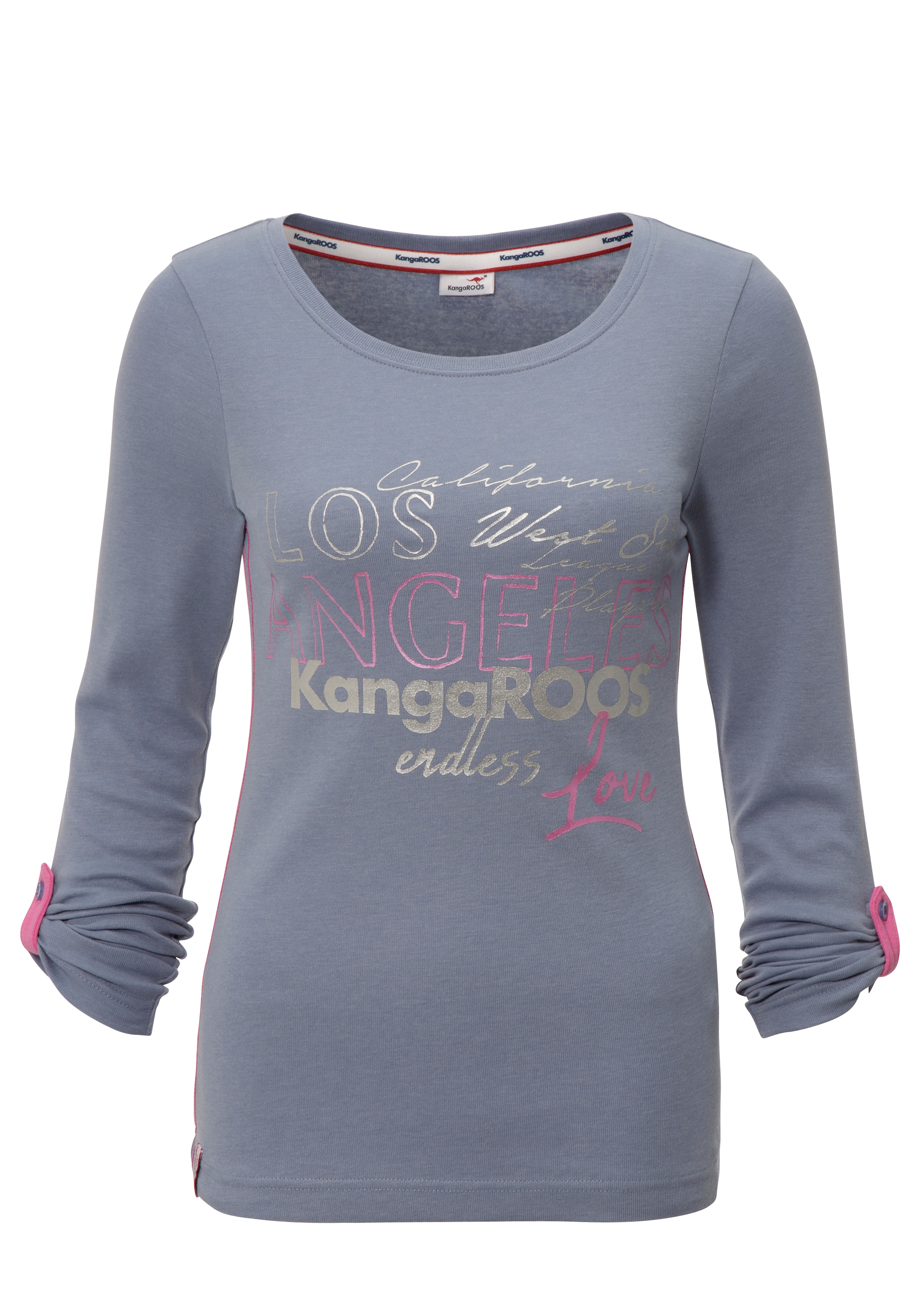 KangaROOS Langarmshirt, sehr figurbetonte Passform, aus dehnbarer Rippware