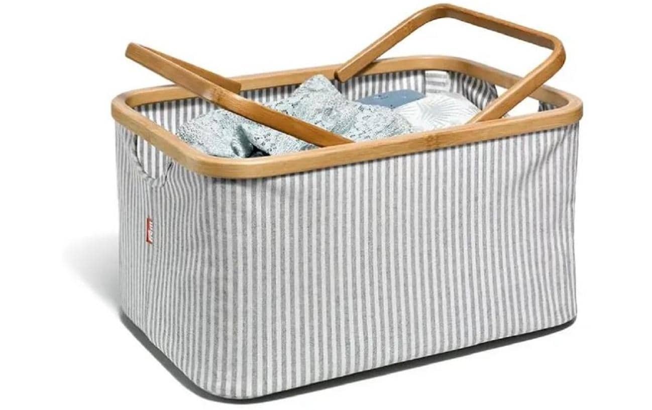 Image of Prym Aufbewahrungskorb "Fold & Store Basket Canvas & Bamboo"
