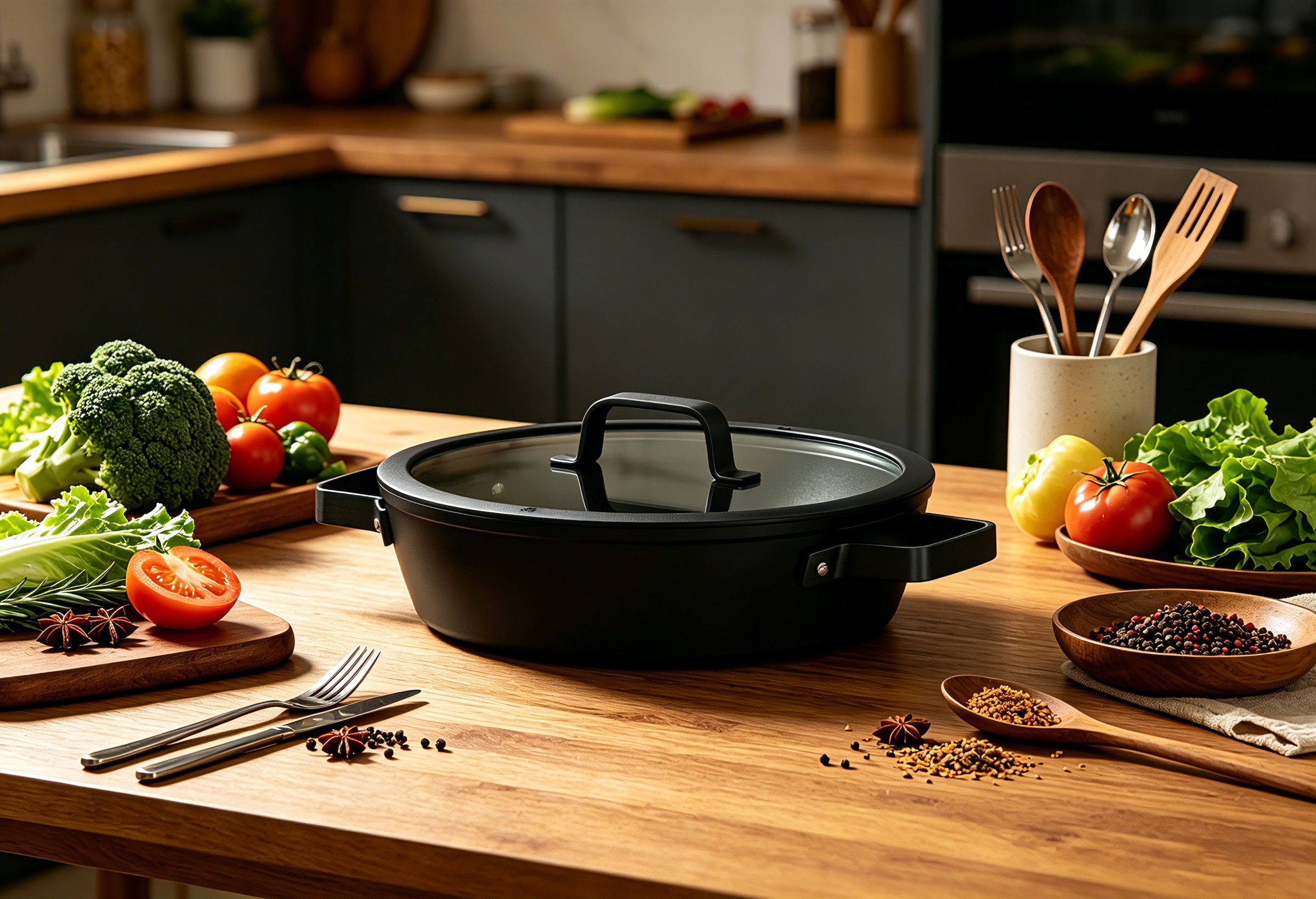 Hanseatic Servierpfanne »ALU PRO« Aluminium 1x Pfanne 28 cm mit Deckel, 1 tlg. Profi Pfanne mit Antihaftbeschichtung, für alle Herdarten, Induktion