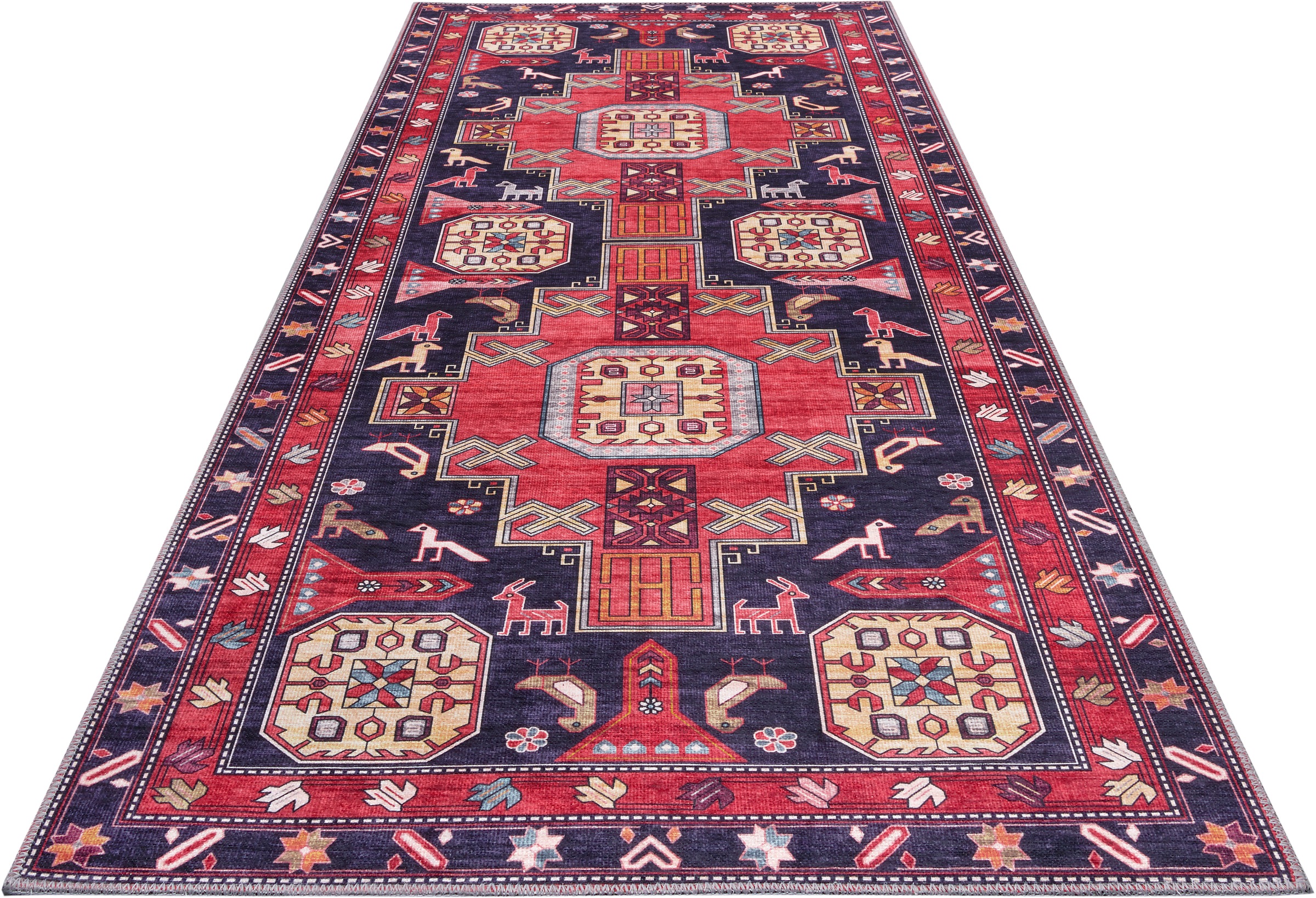 Image of NOURISTAN Läufer »Kazak Lamis«, rechteckig, 7 mm Höhe, Orient Optik, Vintage Design, kräftige Farben, Wohnzimmer, Schlafzimmer, Robust, Pflegleicht bei Ackermann Versand Schweiz