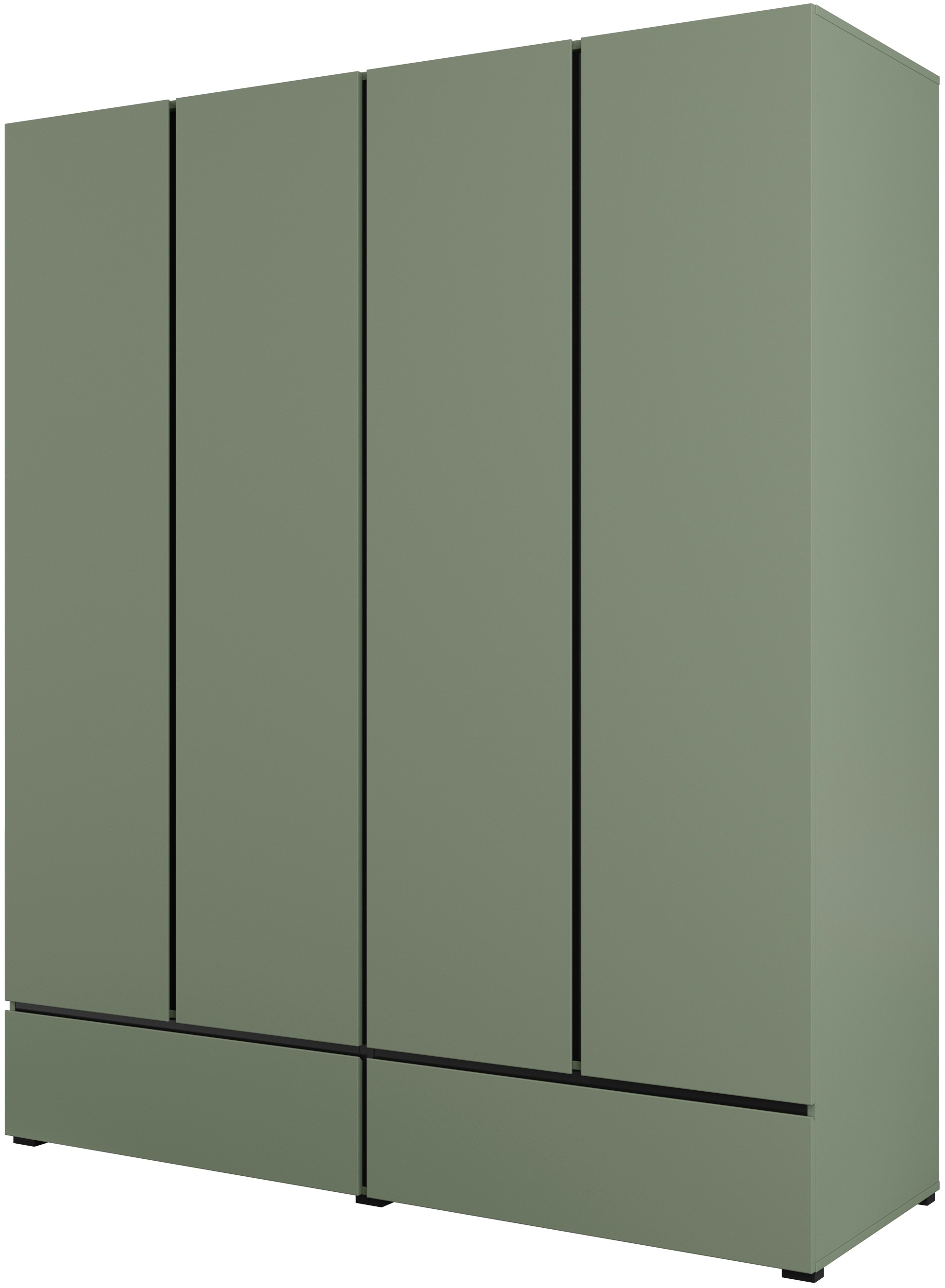 Image of GOODproduct Kleiderschrank "Cross, moderner griffloser Kleiderschrank" Wäscheschrank mit Schublade, Garderobe, Türen