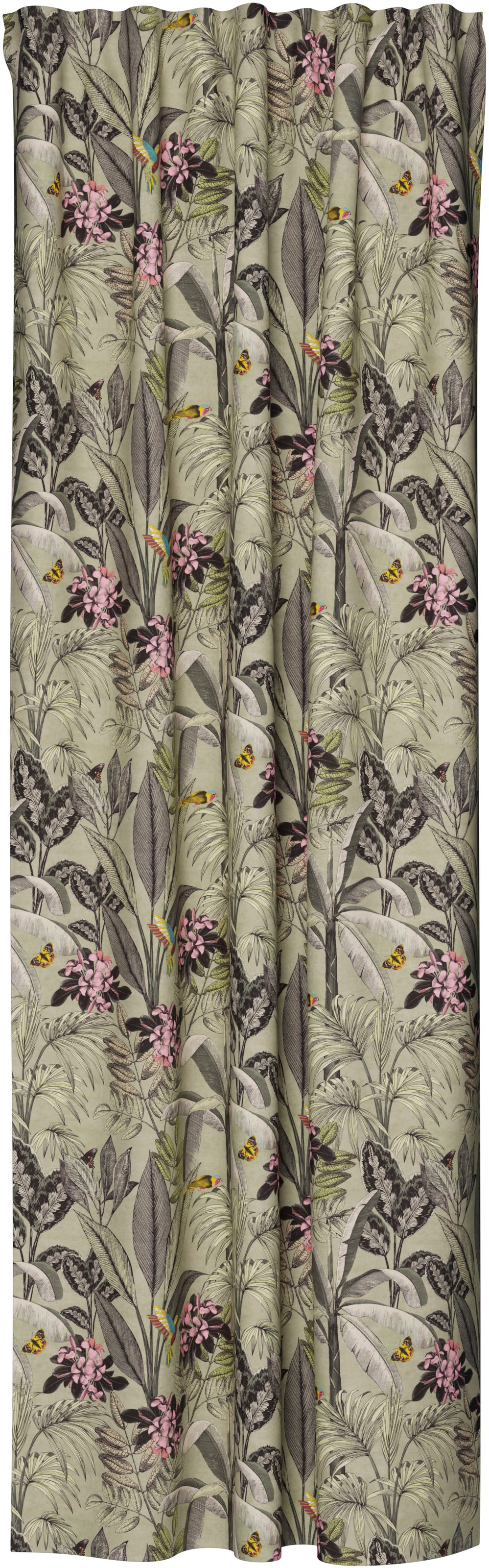 Image of HOMING Vorhang "Kelani" verdeckte Schlaufen 1 Stk. tlg. blickdicht, floral, Blumen, Wohnzimmer, Schlafzimmer