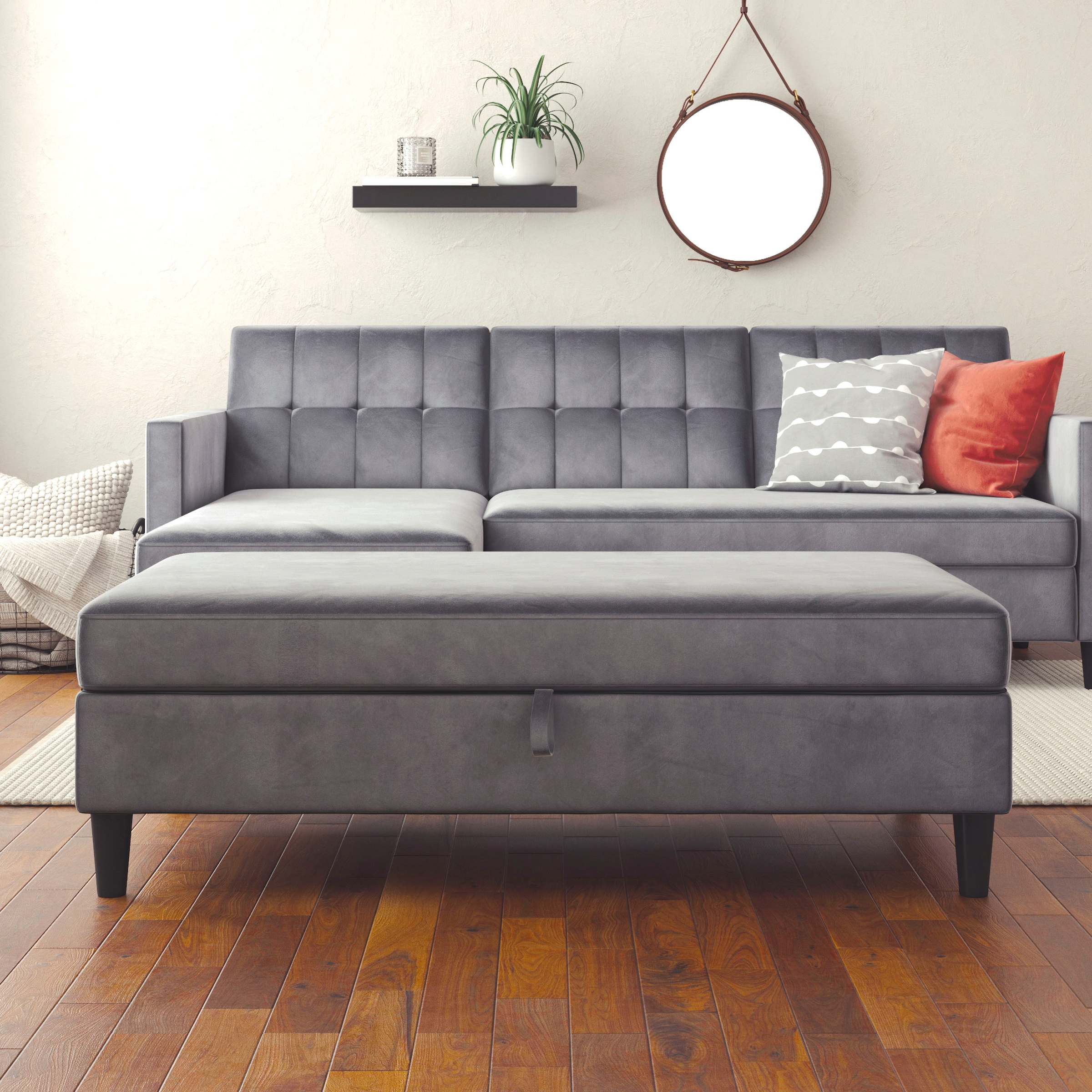 Dorel Home Stauraumhocker »Hartford« Polsterhocker mit Stauraum, frei im Raum stellbar, Sitzhöhe 43 cm