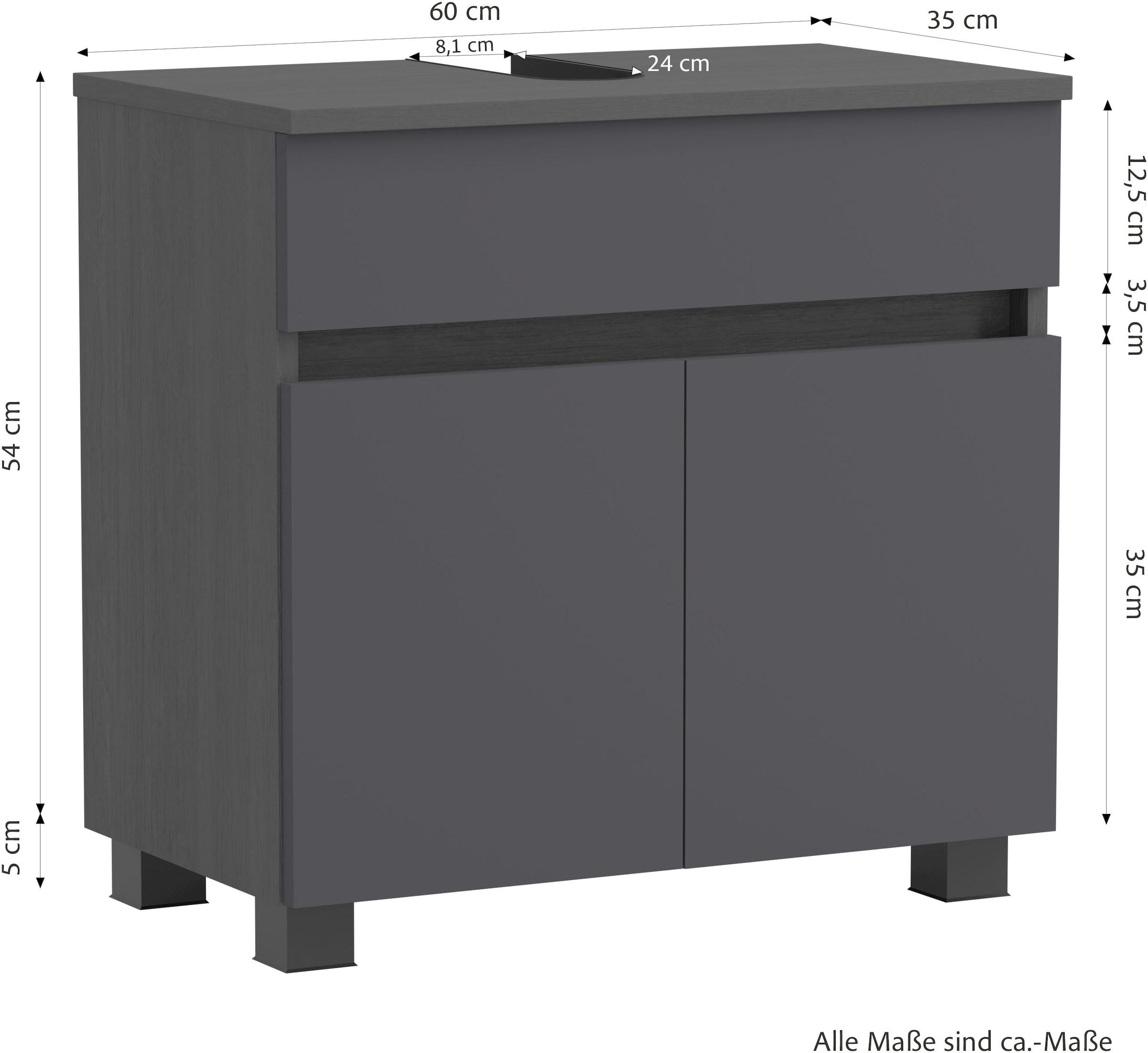 GOODproduct Badmöbel-Set »BOZEN, 4-tlg. Unterbecken-Set - Seitenschrank«