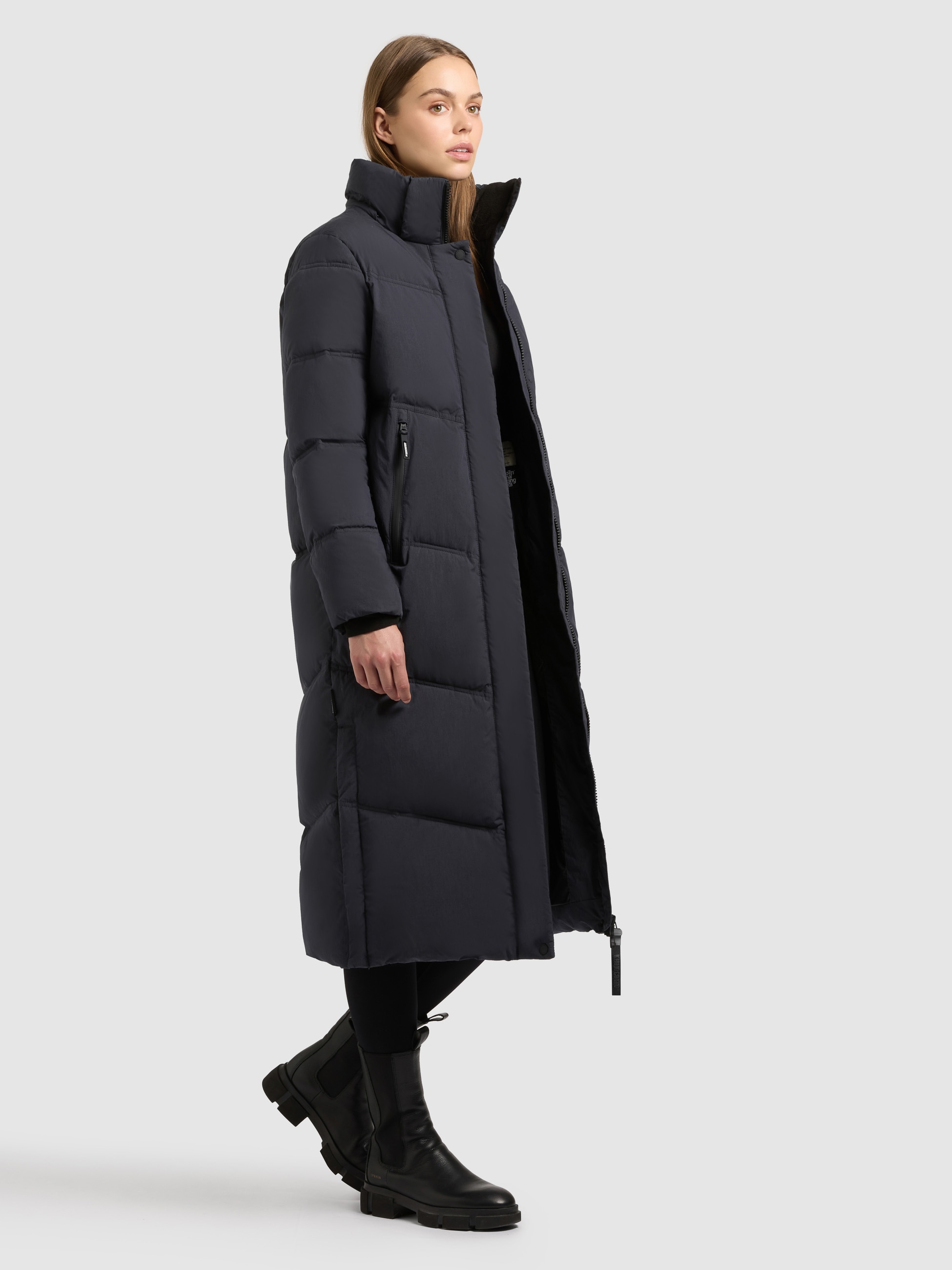 khujo Steppmantel »RITZ« praktische Seitenschlitze mit Reissverschluss, abnehmbare Kapuze