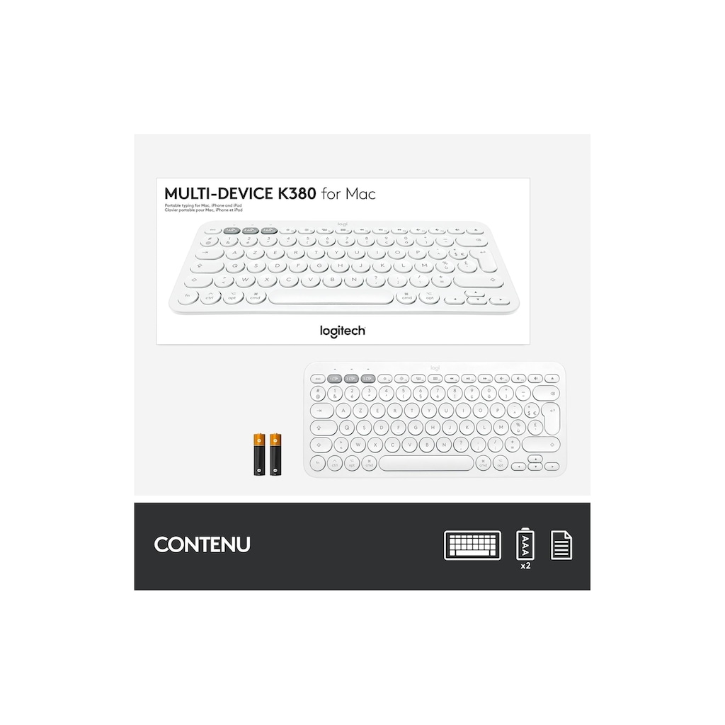 Logitech Wireless-Tastatur »K380 for Mac Multi-Device Weiss«