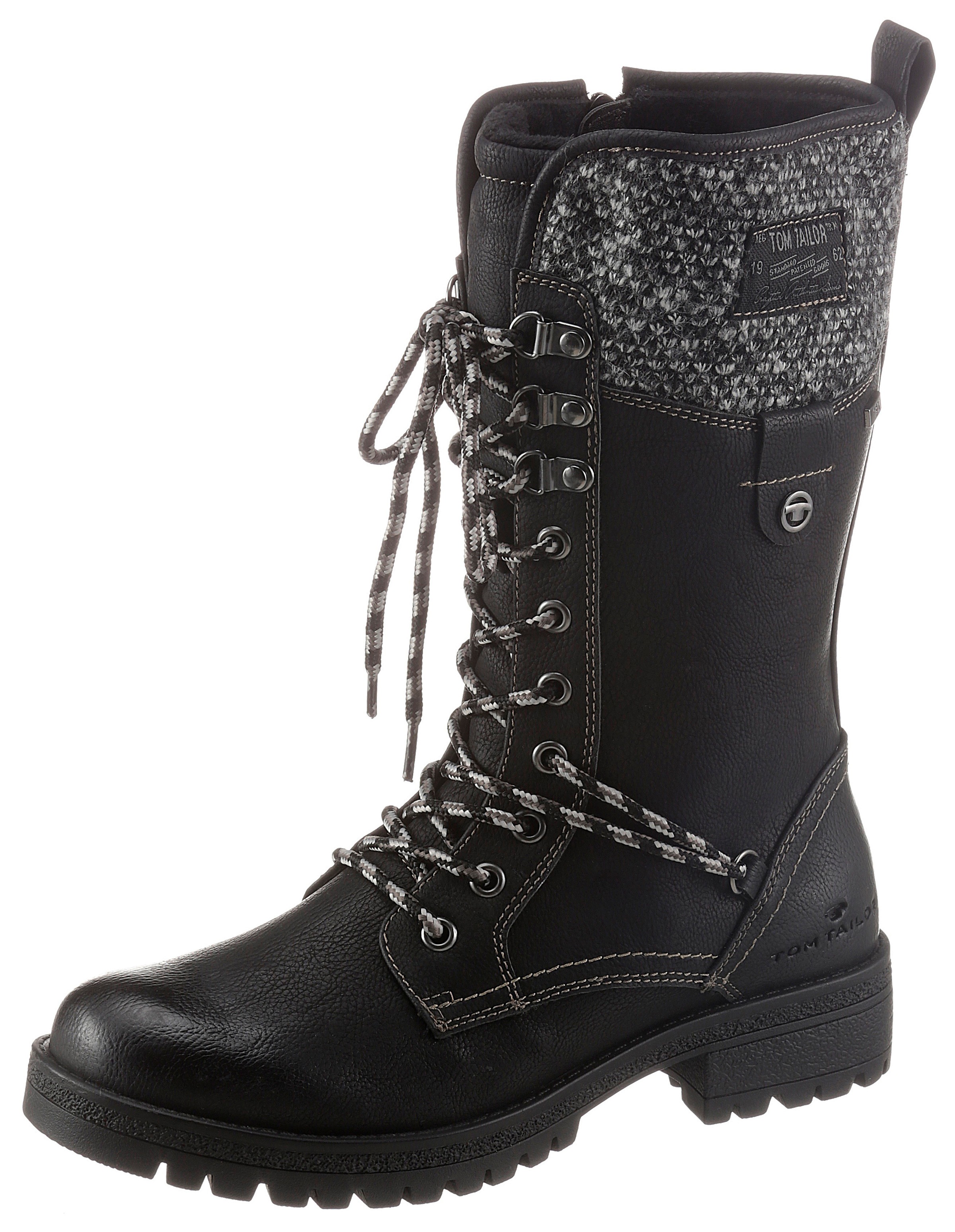 Image of TOM TAILOR Schnürstiefel, mit Strickeinsatz bei Ackermann Versand Schweiz