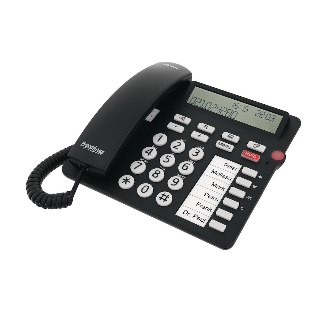 Tiptel Kabelgebundenes Telefon »Ergophone 1300 Schwarz«