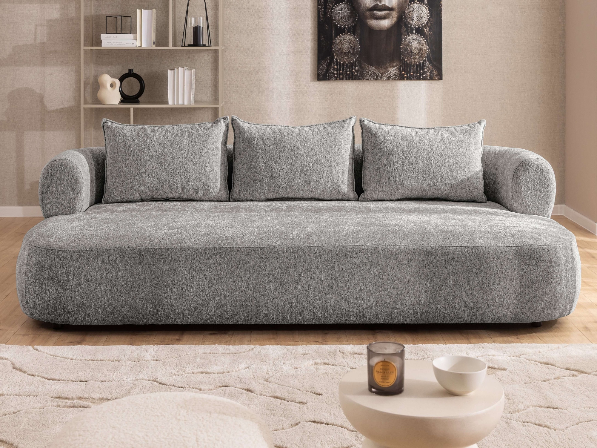 Home affaire Big-Sofa »LUSSAC 4-Sitzer Design-Sofa mit Zierkissen, Masse B/T/H: 242/123/78 cm« hoher Sitzkomfort und modernes Design, Sofa ohne Bettfunktion
