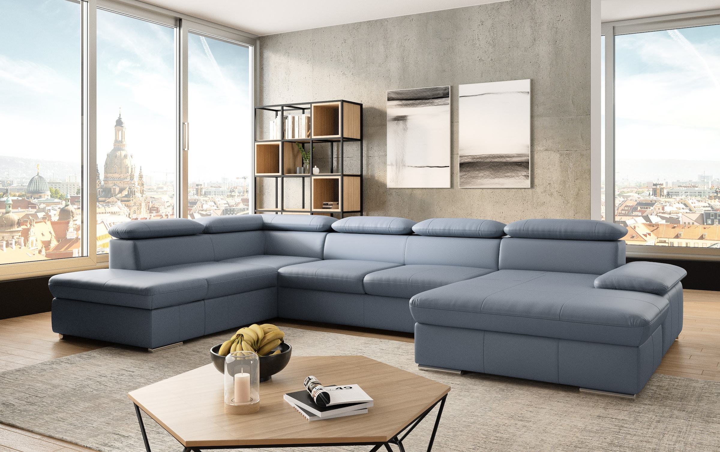 Image of sit&more Wohnlandschaft "Valantine U-Form, B: 349 cm" mit Arm- & Kopfteilverstellung, optional mit Bettfunktion