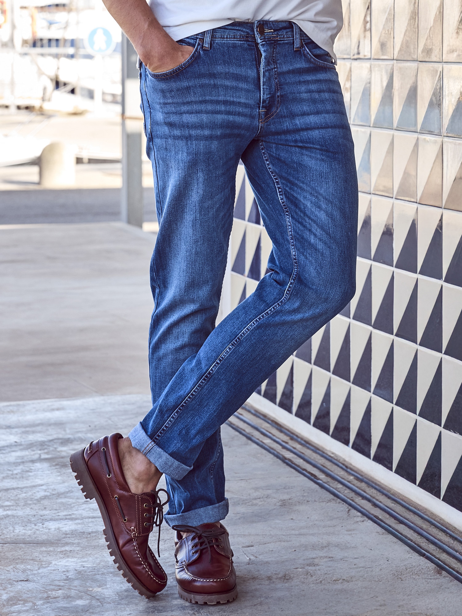 LERROS Relaxhose »LERROS BAXTER 5-Pocket-Denim im Used-Look, RELAXED FIT«