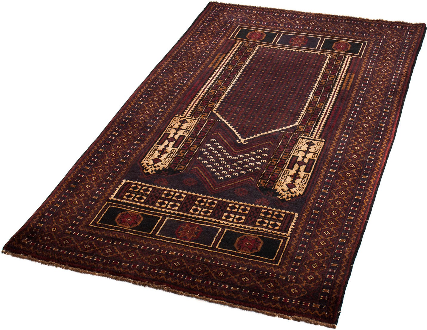 Image of morgenland Orientteppich »Belutsch - 152 x 83 cm - dunkelbraun«, rechteckig, 8 mm Höhe, Wohnzimmer, Handgeknüpft, Einzelstück mit Zertifikat bei Ackermann Versand Schweiz