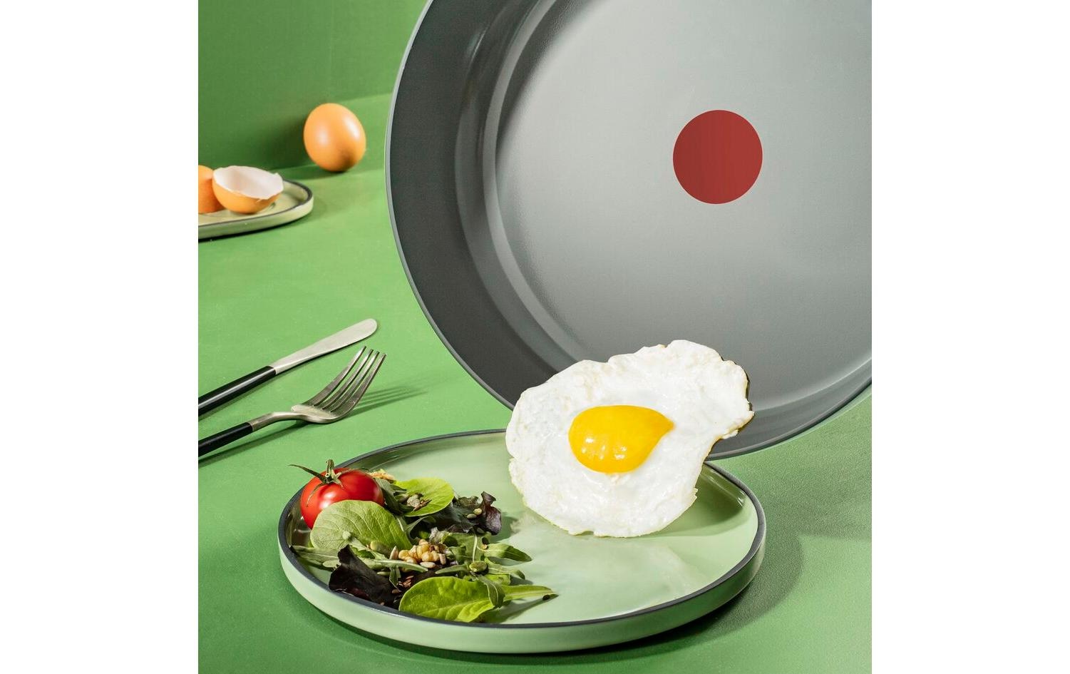 Tefal Bratpfanne »Renew On 20 / 24 / 28 cm« Aluminium 3 tlg. ratpfannenset aus recyceltem Aluminium mit Keramikbeschichtung