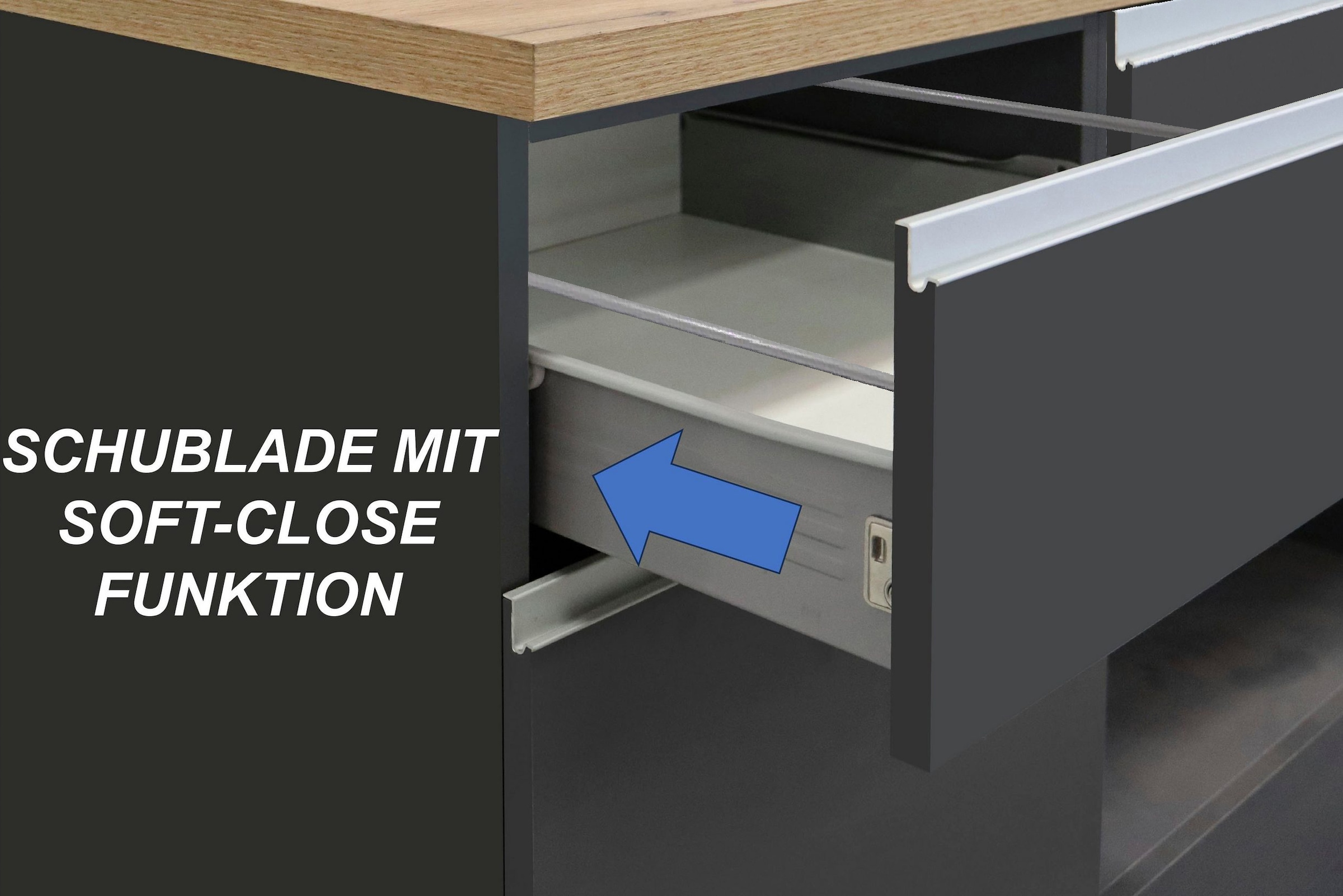 KOCHSTATION Ilot de cuisine »Sole,Kochinsel,Küchenarbeitsblock,Inselküche,Arbeitsinsel« Breite 200 cm mit 4 Türen,4 Schubkästen, Aluminiumgriff