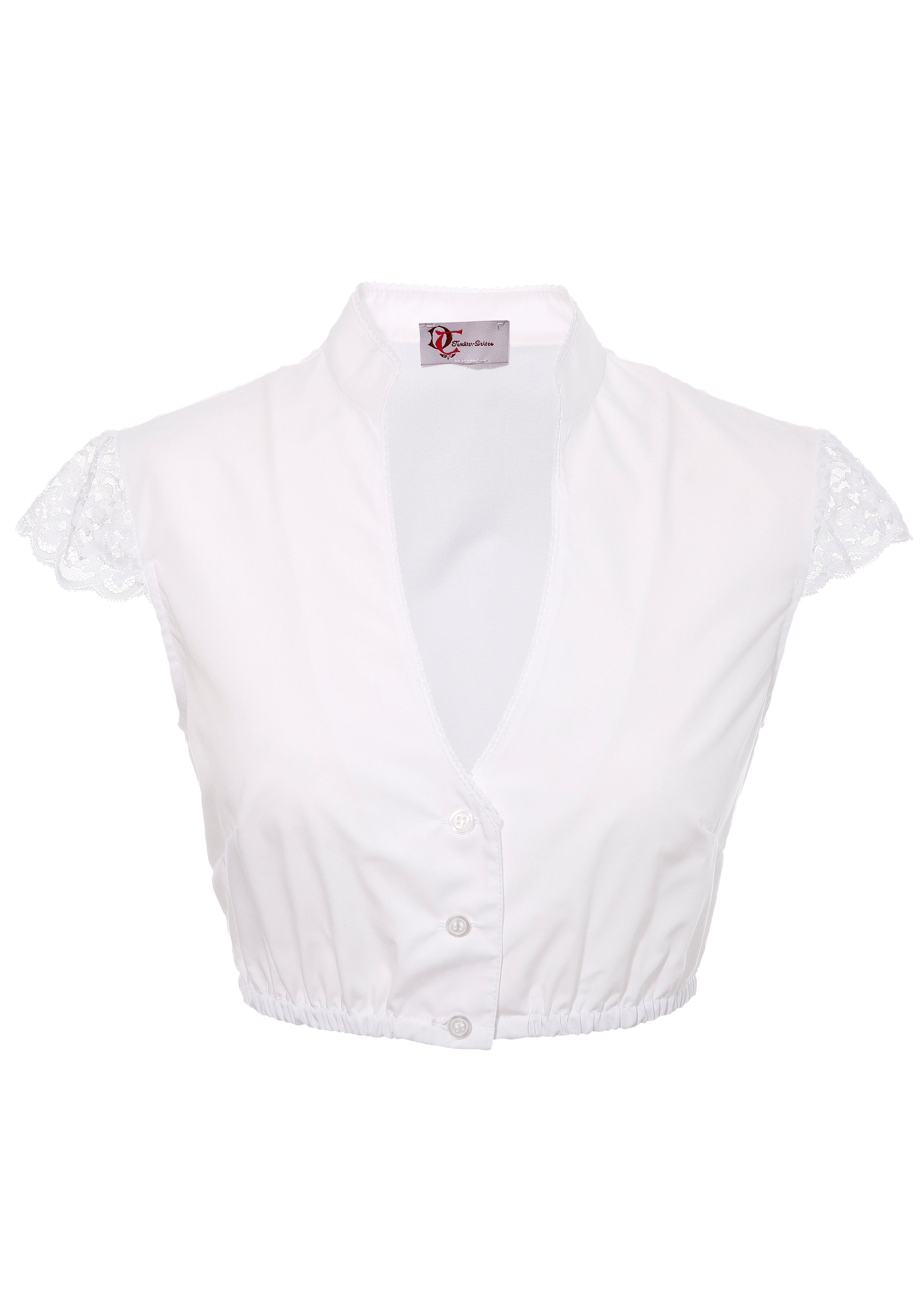 Turi Landhaus Dirndlbluse mit Ärmel in transparenter Spitze