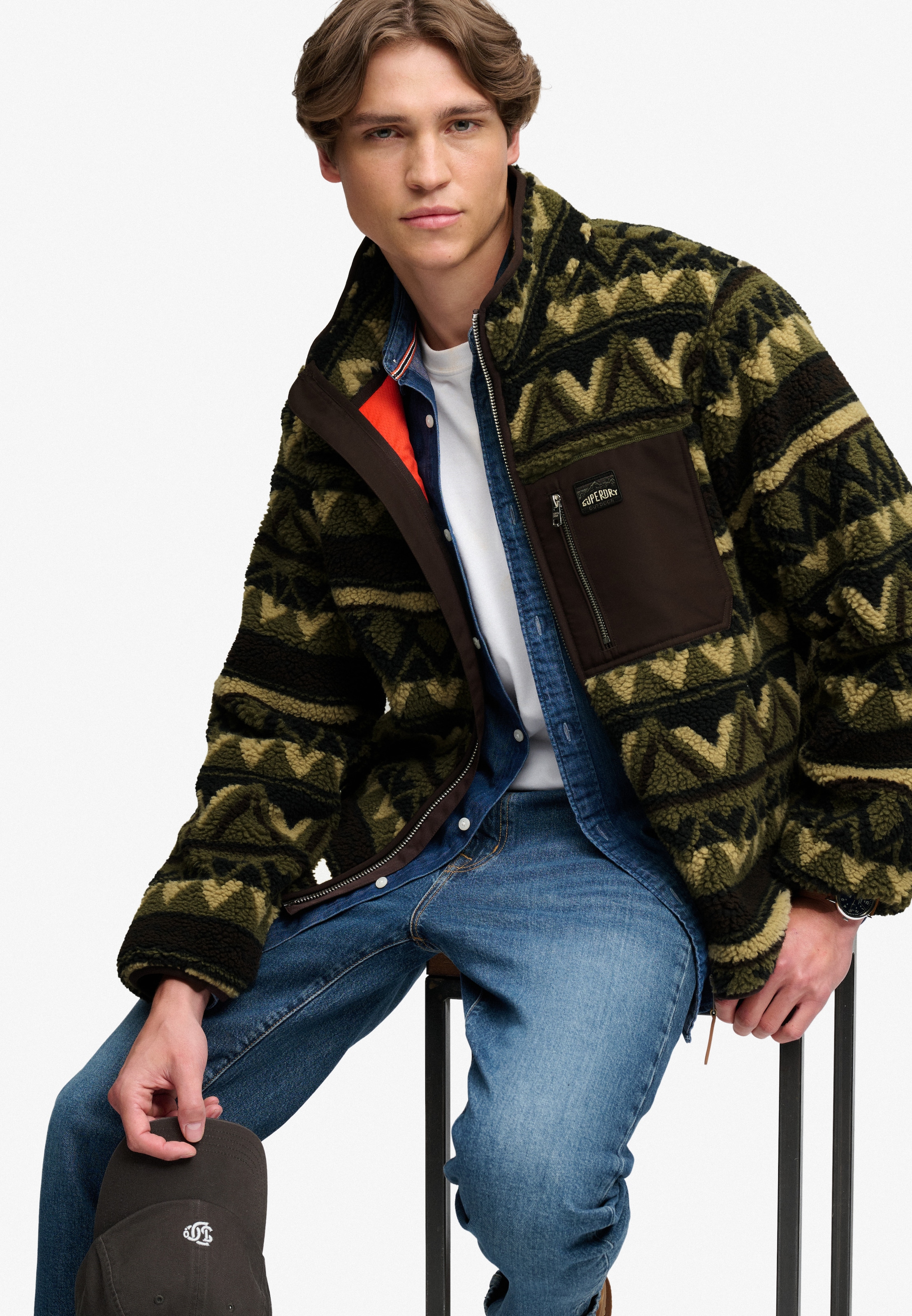 Superdry Veste sweat »ABSTRACT FLEECE ZIP THROUGH« Kunstfaser, relaxed fit