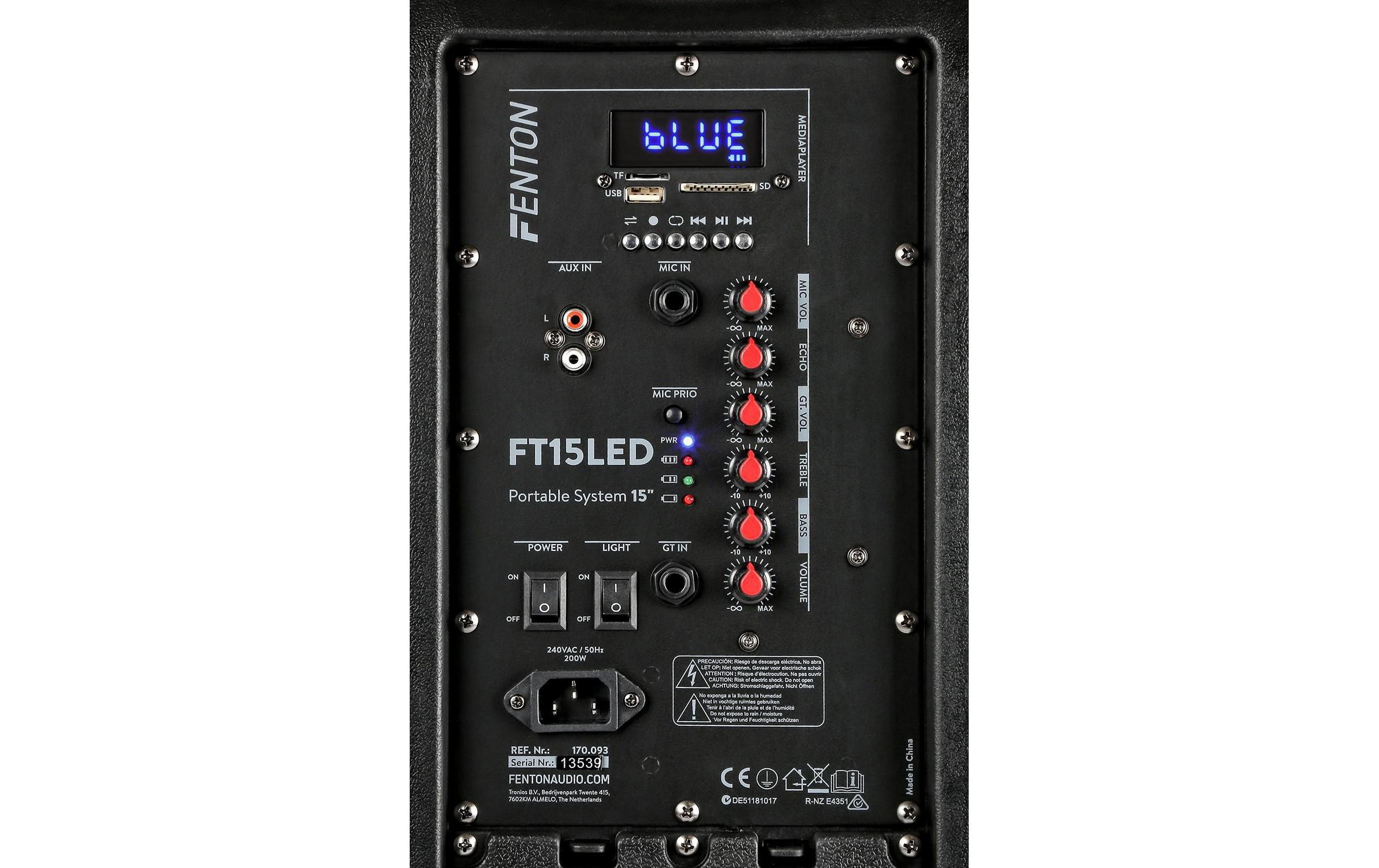 FENTON Lautsprecher »FT15LED Aktiv Trolley-Speaker« ( )