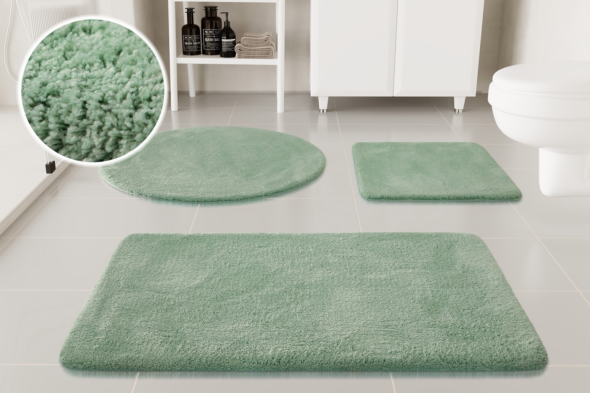 Image of GOODproduct Badematte "Neele" Höhe 20 mm rutschhemmend beschichtet schnell trocknend Badteppich, getuftet, modern, Uni, antirutsch, flauschig, Hochflor